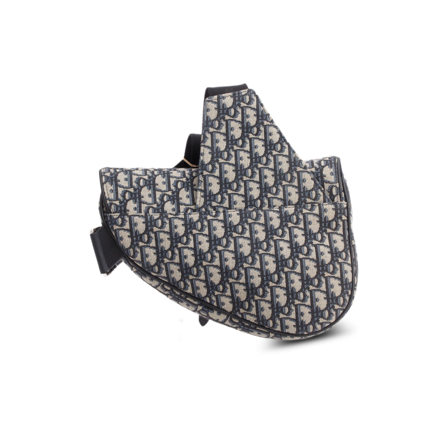 Christian Dior 2022 Navy Oblique Canvas Jacquard Saddle Bag
