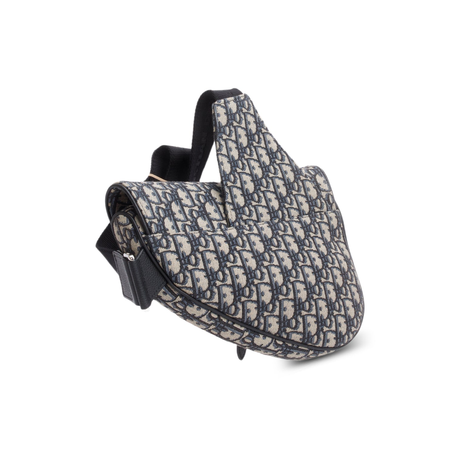 Christian Dior 2022 Navy Oblique Canvas Jacquard Saddle Bag