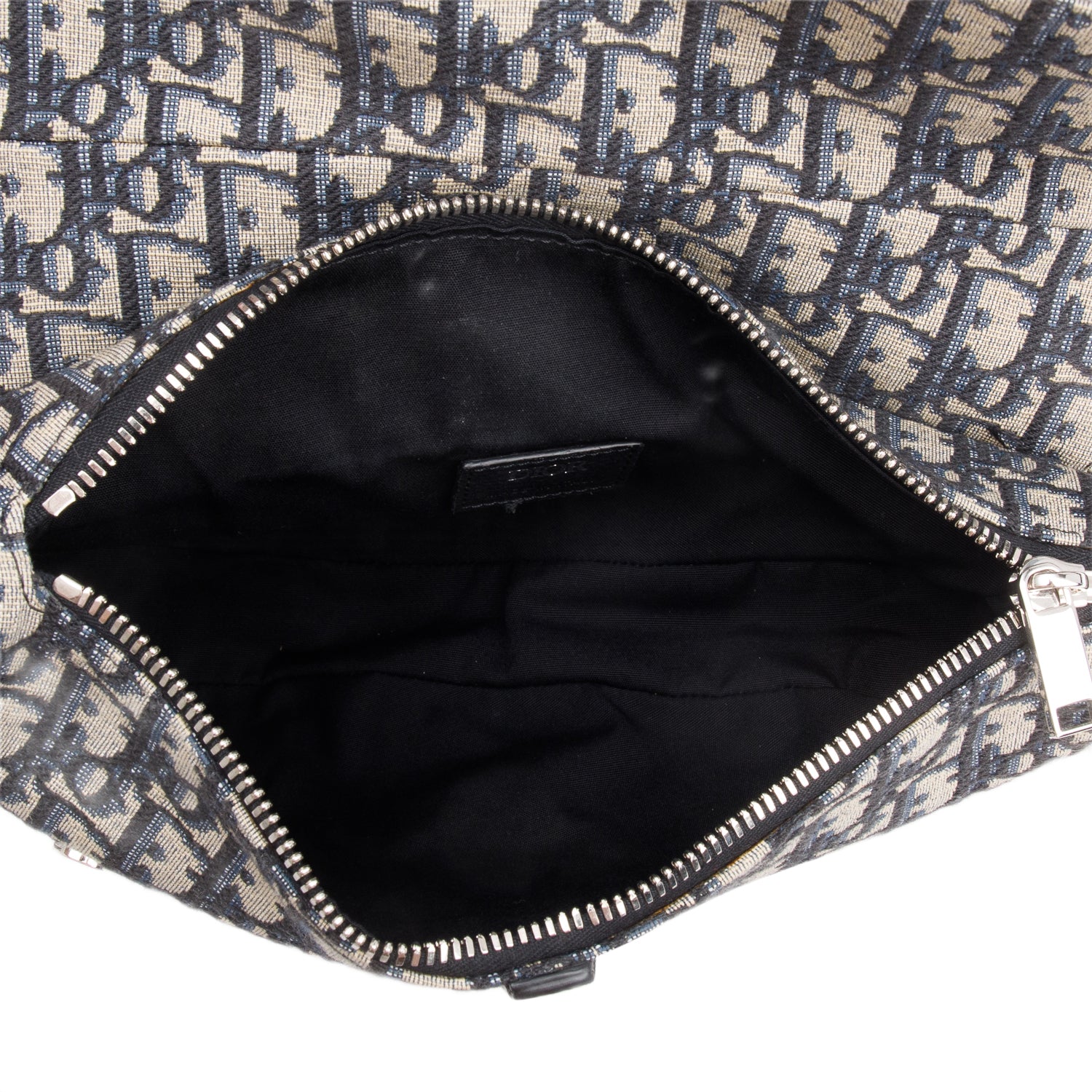 Christian Dior 2022 Navy Oblique Canvas Jacquard Saddle Bag