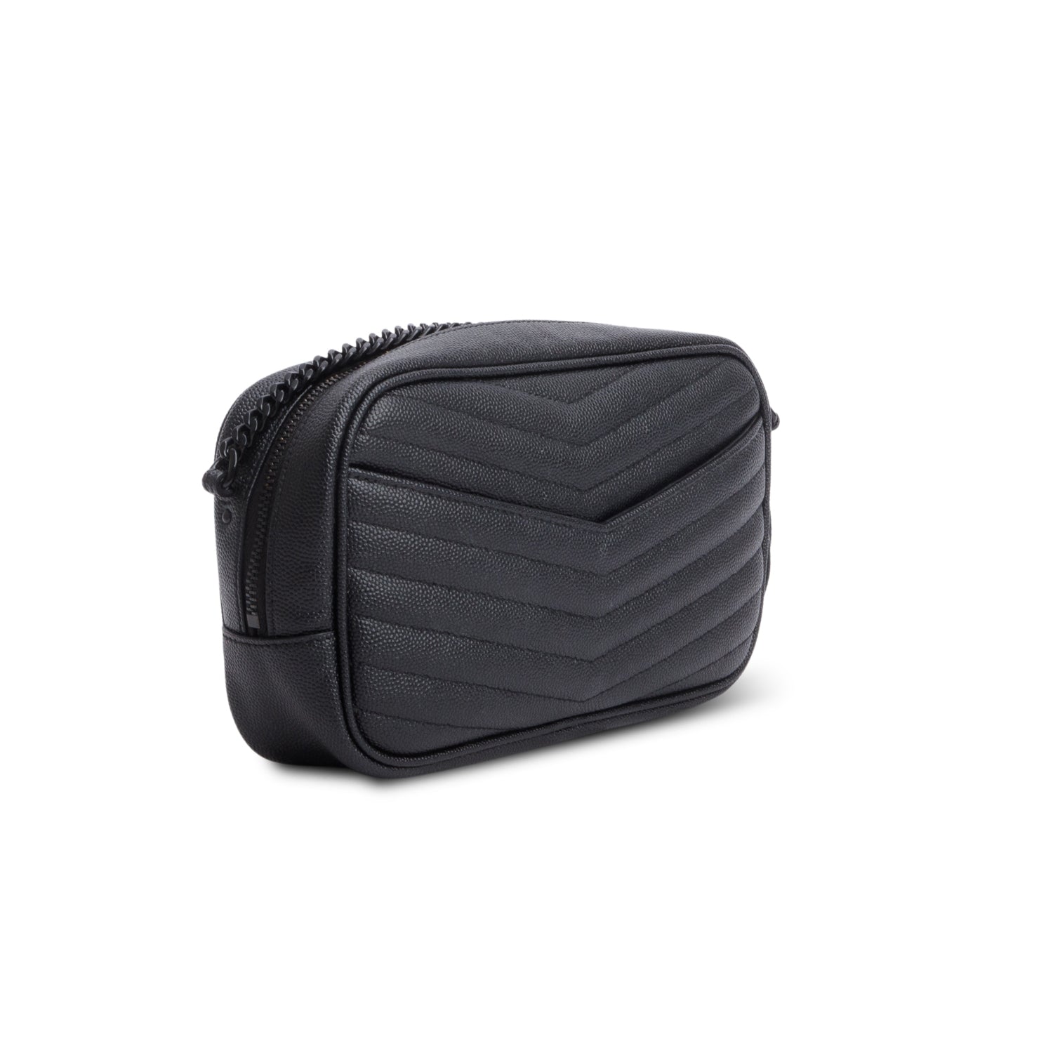 Saint Laurent Black Grain de Poudre Matelasse Mini Lou Camera Bag