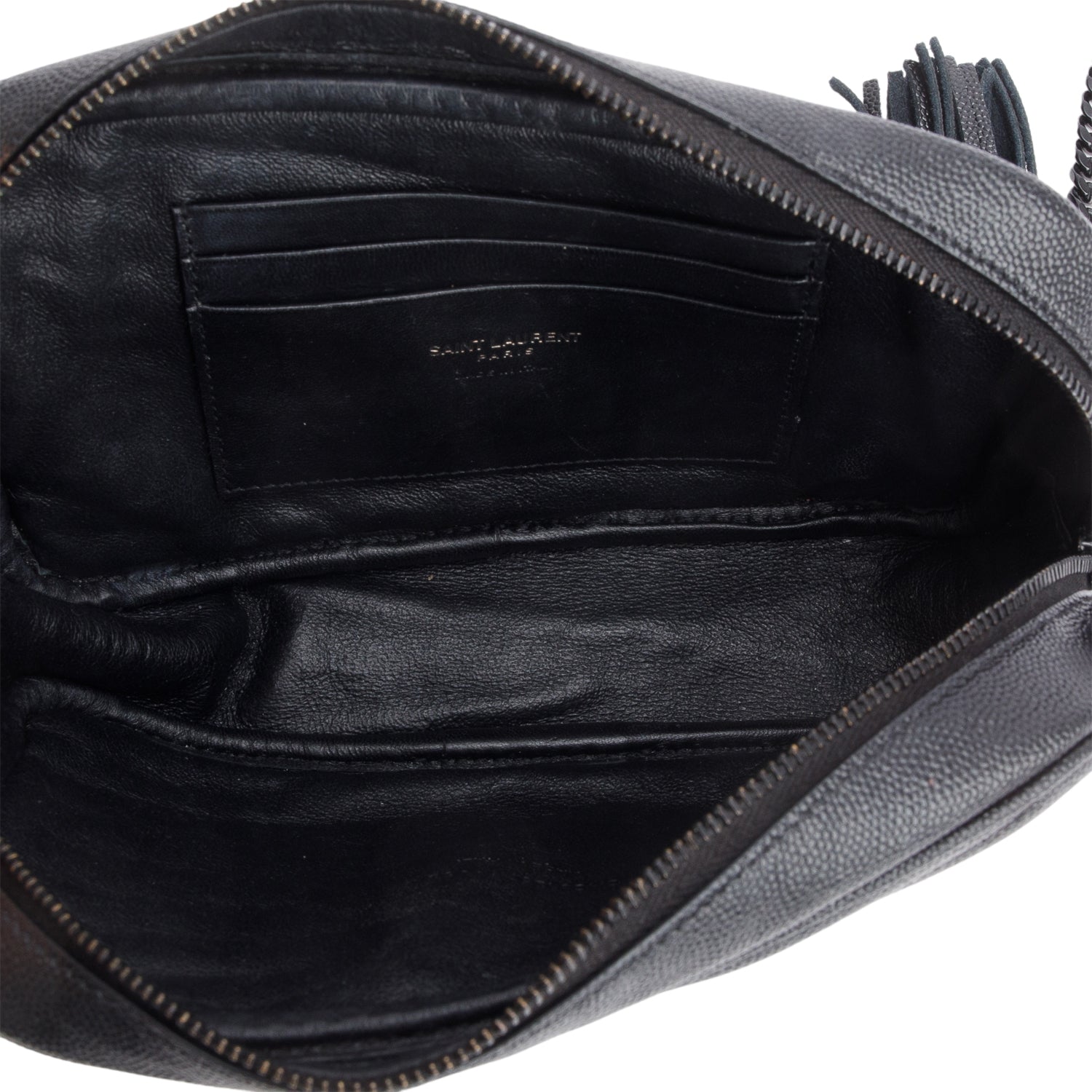 Saint Laurent Black Grain de Poudre Matelasse Mini Lou Camera Bag