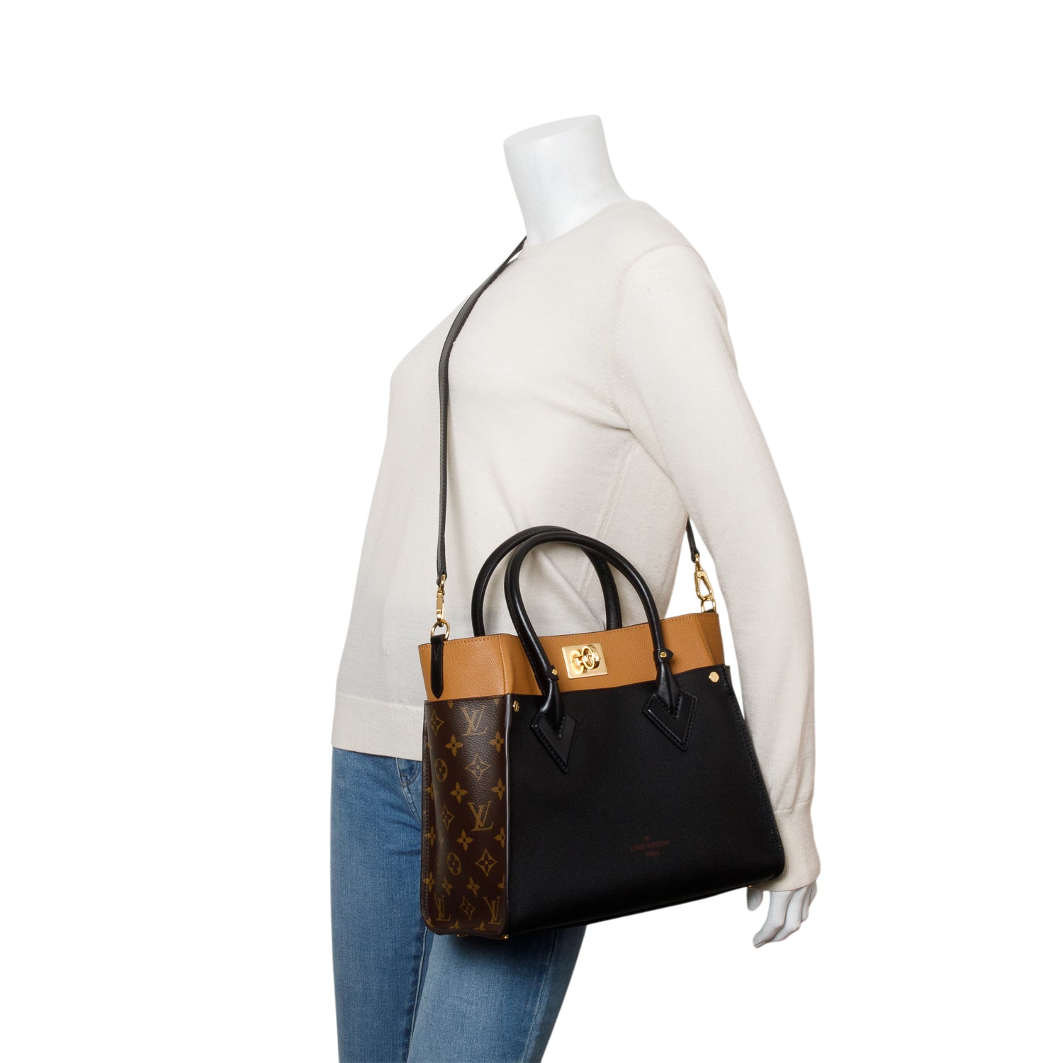 Louis Vuitton Black On My Side MM w/ Box & Strap