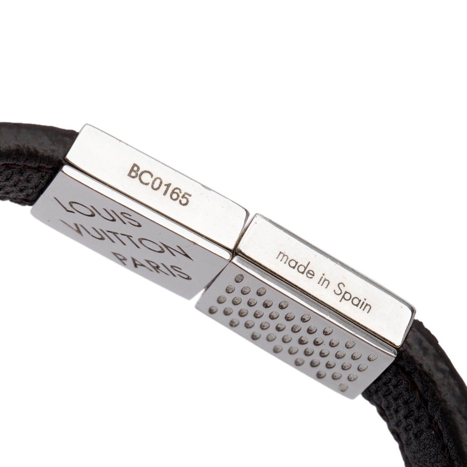 Louis Vuitton Damier Ebene Brown Leather Pull It Reversible Bracelet w/ Box