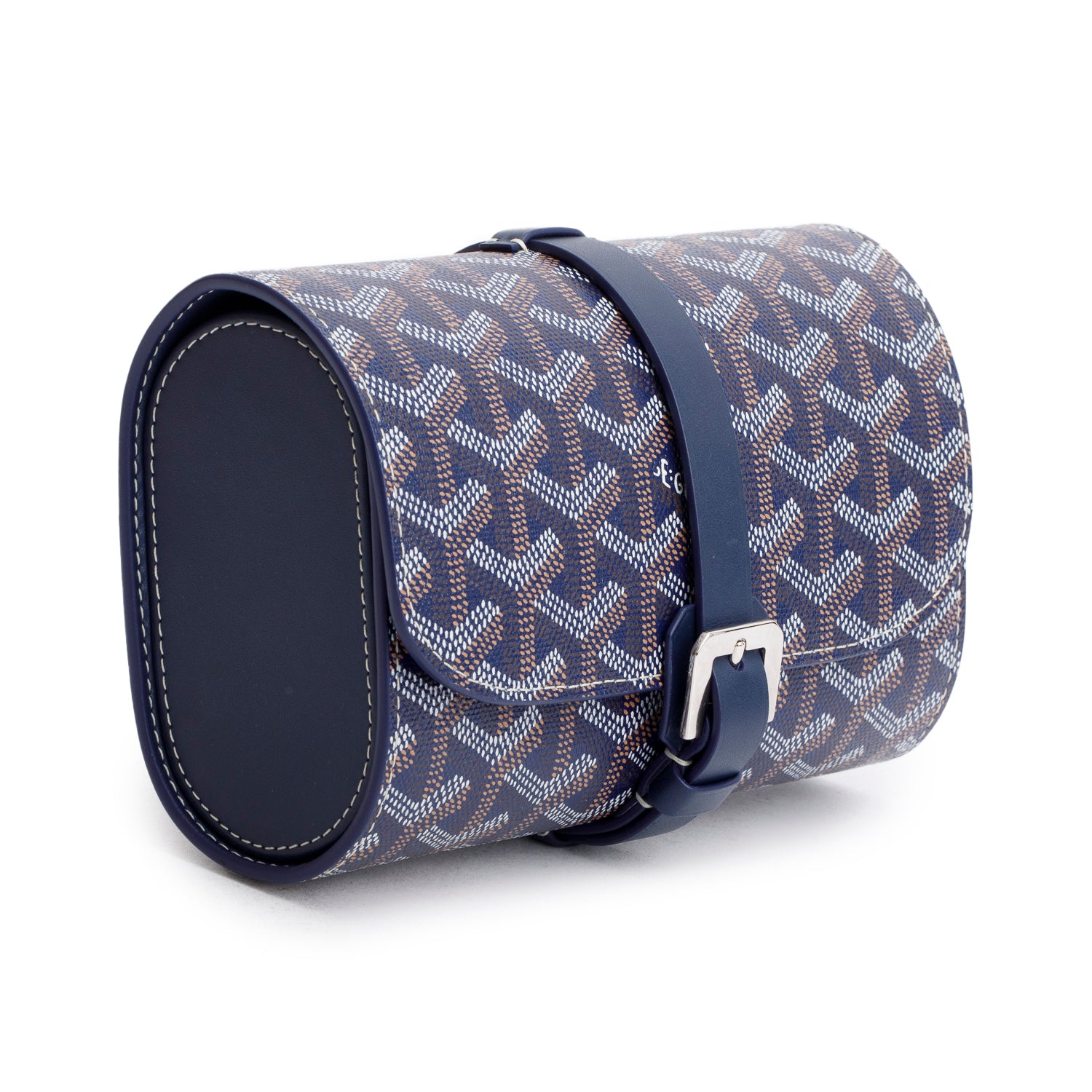 Goyard Blue Goyardine Double Travel Watch Case