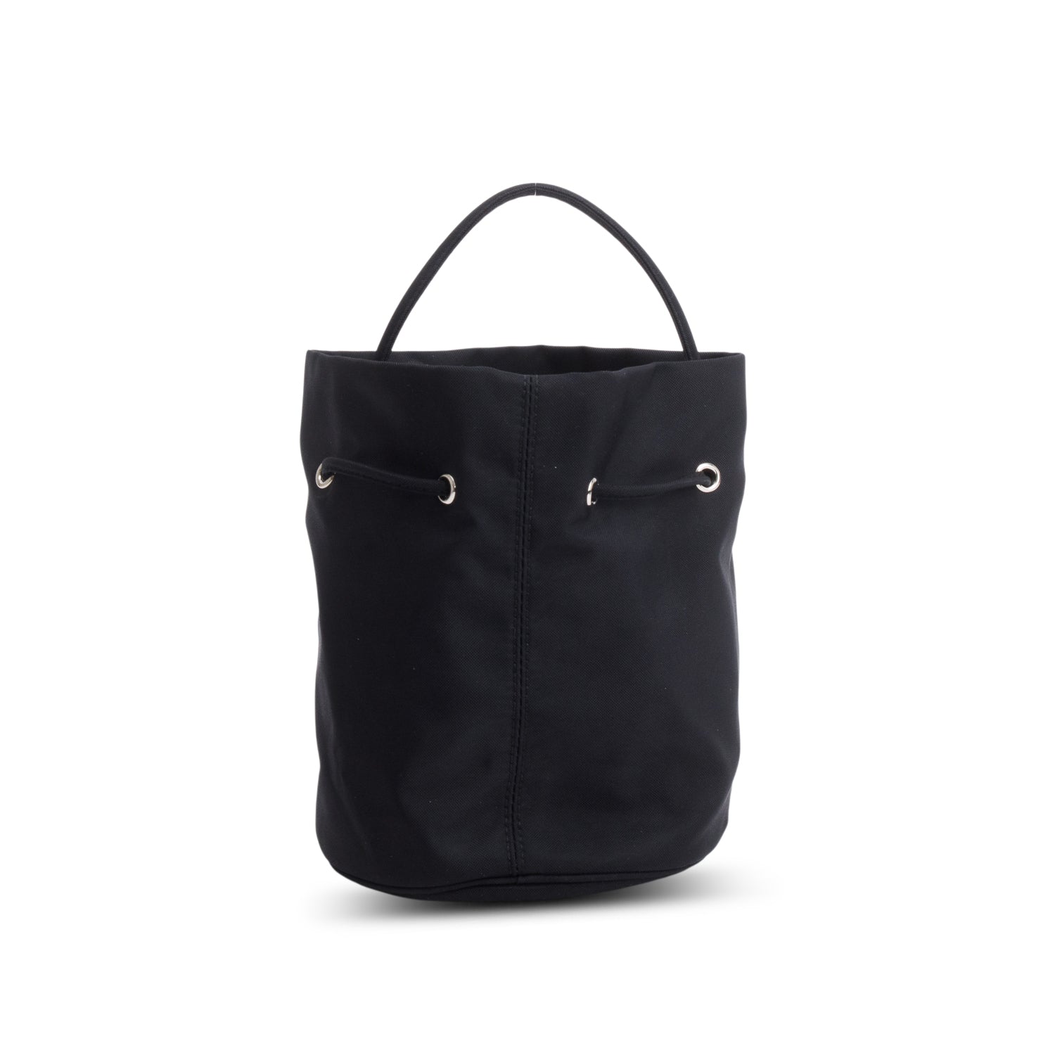 Balenciaga Black Nylon Wheel XS Drawstring Bucket Bag w/ Strap