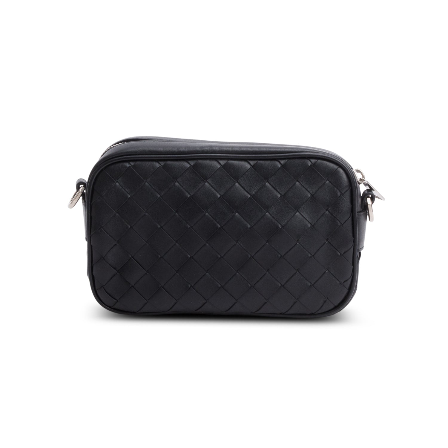 Bottega Veneta Black Nappa Leather Intrecciato Mini Camera Bag