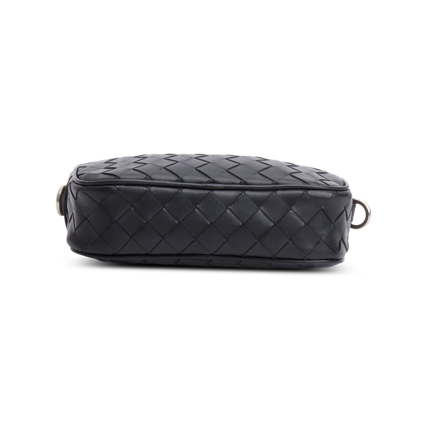Bottega Veneta Black Nappa Leather Intrecciato Mini Camera Bag