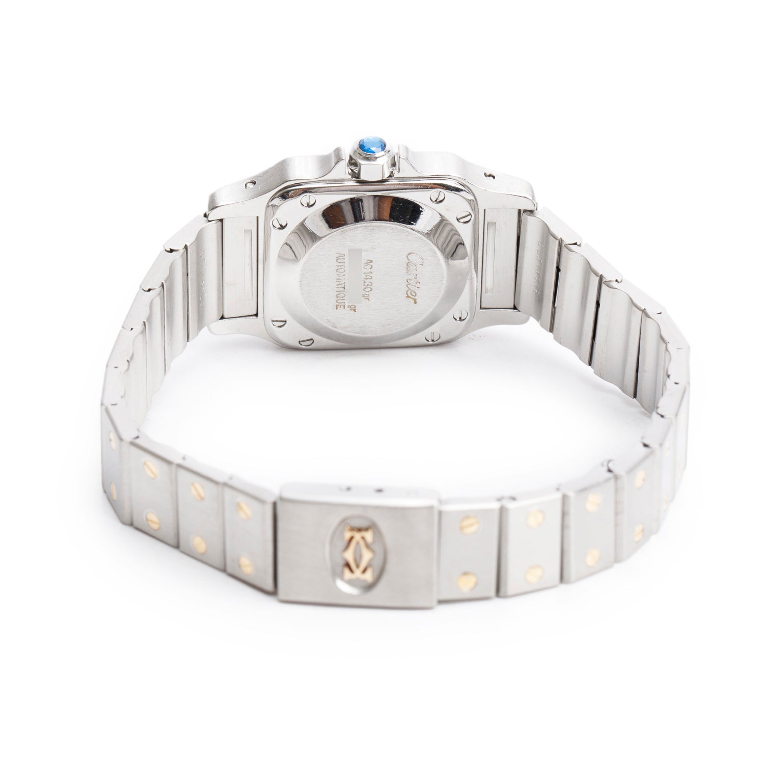 Cartier Stainless Steel & 18k Yellow Gold Santos Carree Automatic Watch, Small Model 0902 w/ Papers