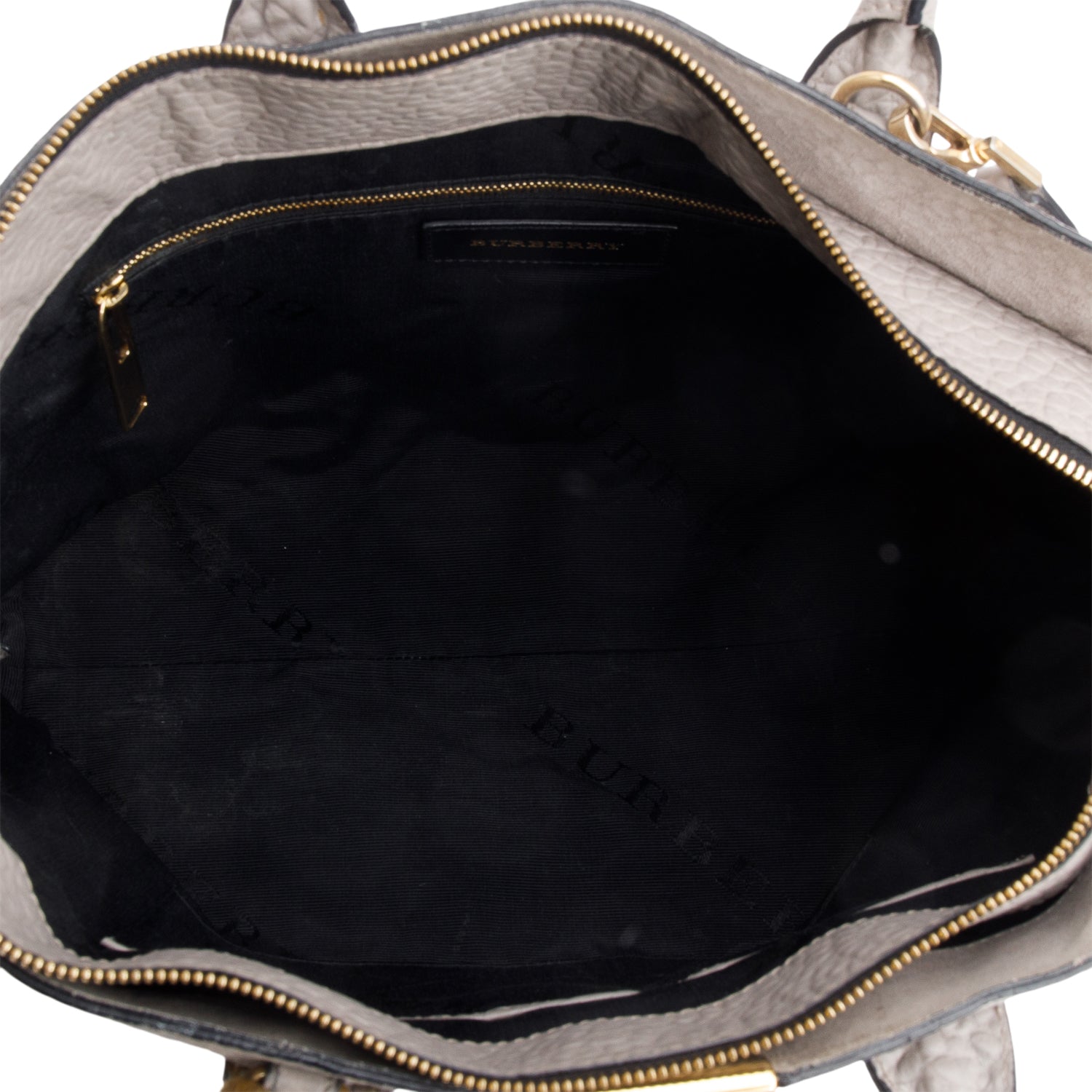 Burberry Grey Check Embossed Heritage Grain Leather Dewsbury Tote w/ Strap