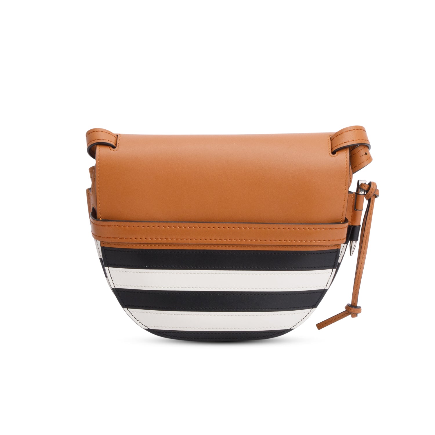 Loewe Brown Marine Striped Calfskin Small Gate Bag