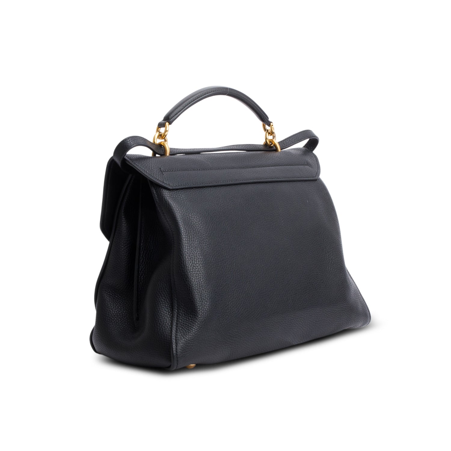 Ferragamo Black Calfskin Margot Top Handle Bag w/ Strap