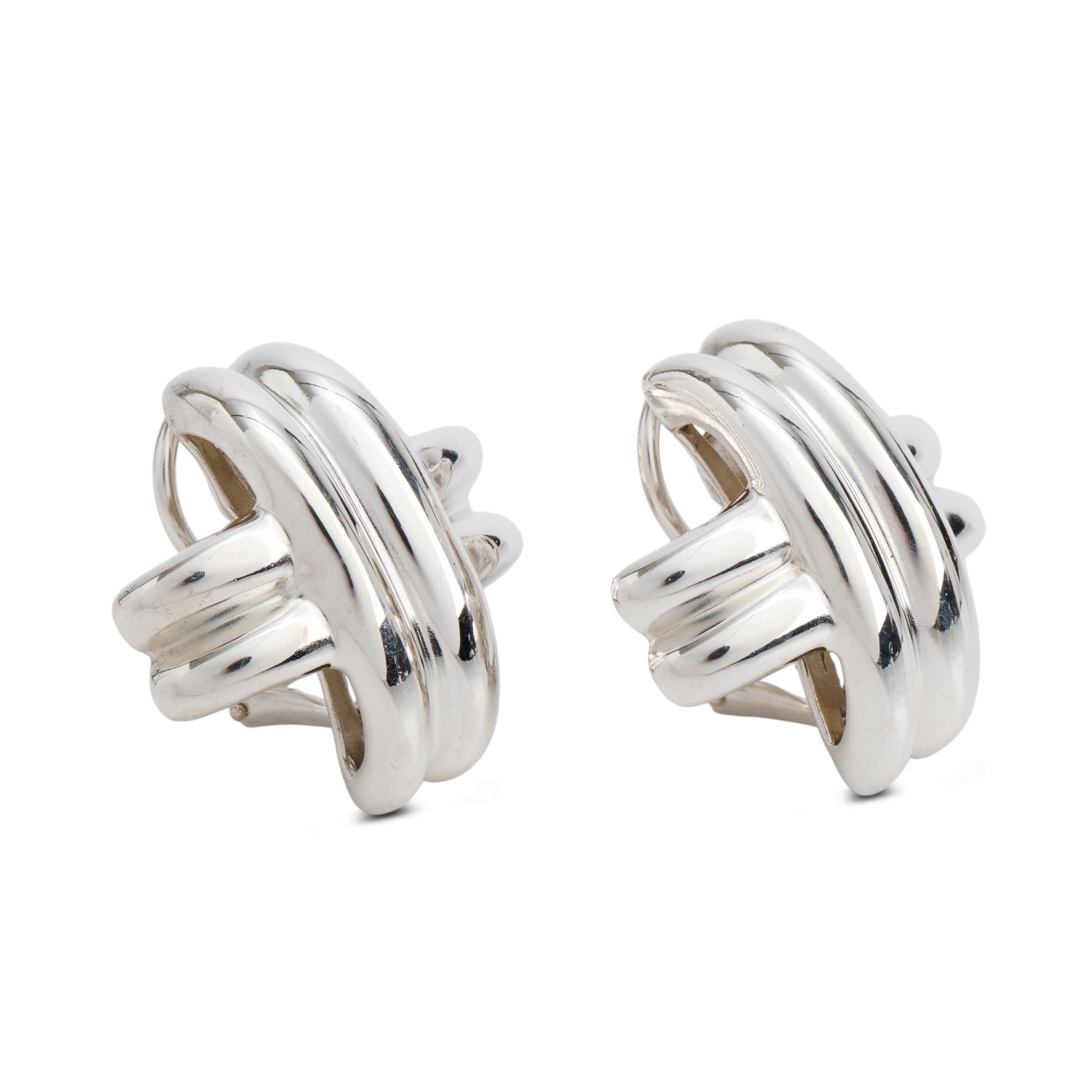 Tiffany & Co. Vintage Sterling Silver Large Signature X Earclip Earrings