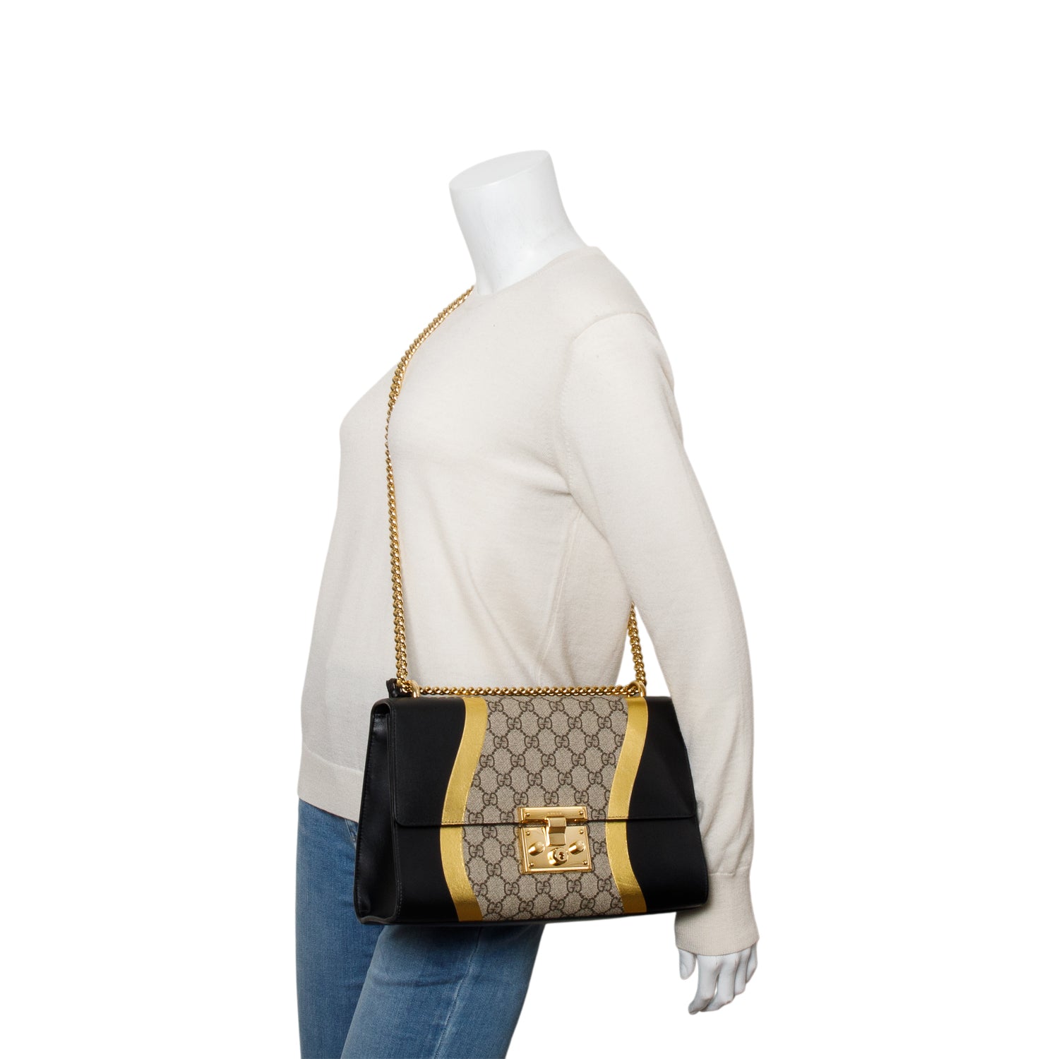 Gucci GG Supreme Monogram Medium Padlock Shoulder Bag