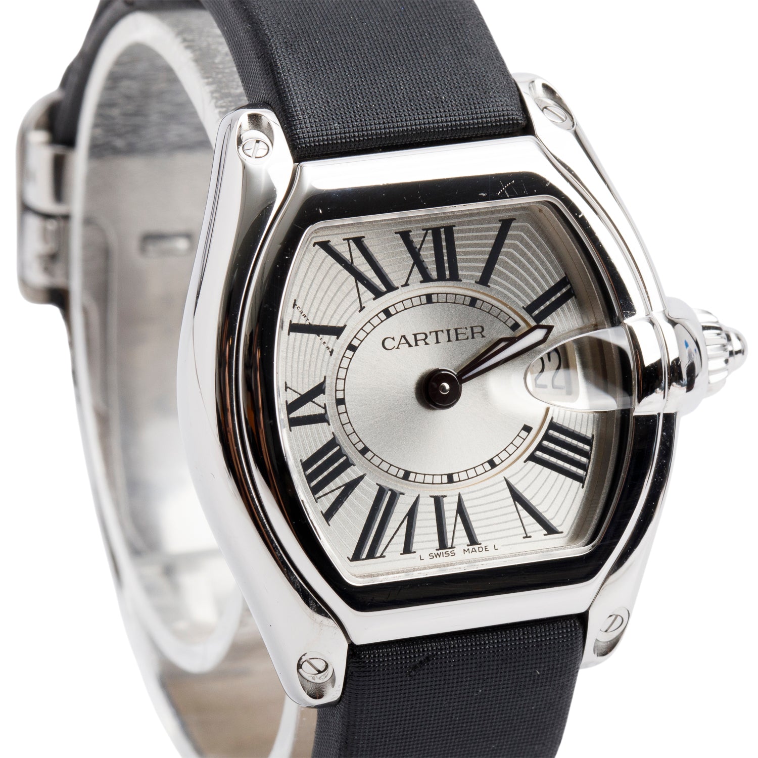 Cartier Stainless Steel Roadster 31 MM Watch Silver Dial 2675