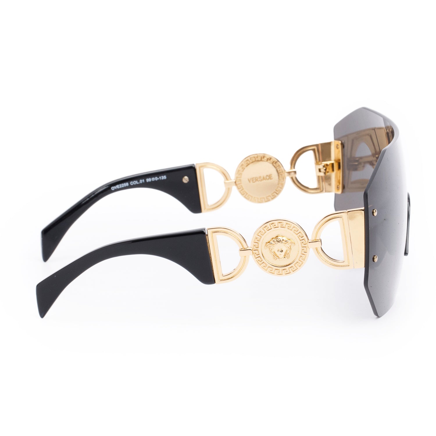 Versace OVE2258 Black Medusa Shield Sunglasses w/ Case