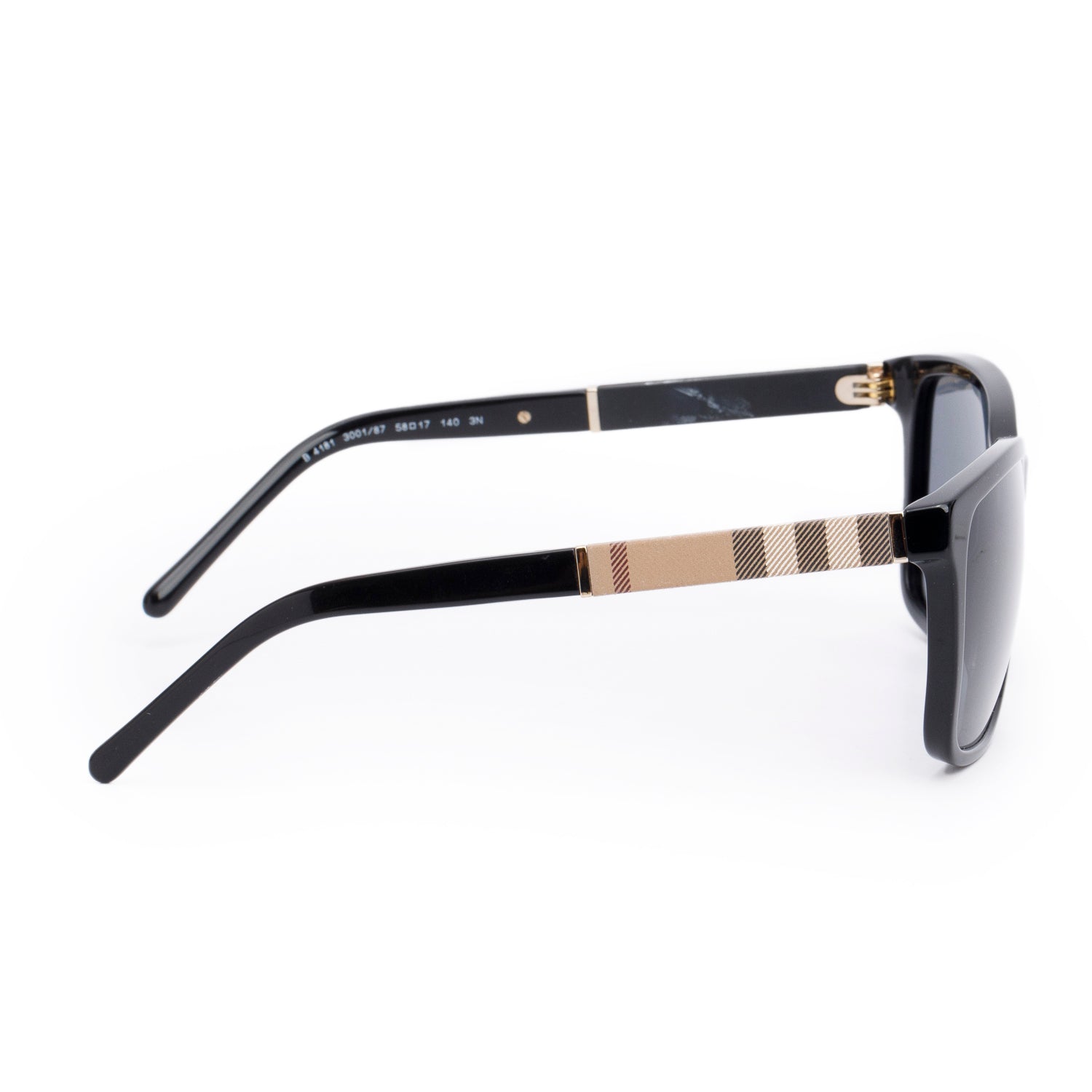 Burberry B 4181 Check/Black Acetate Square Sunglasses w/ Case