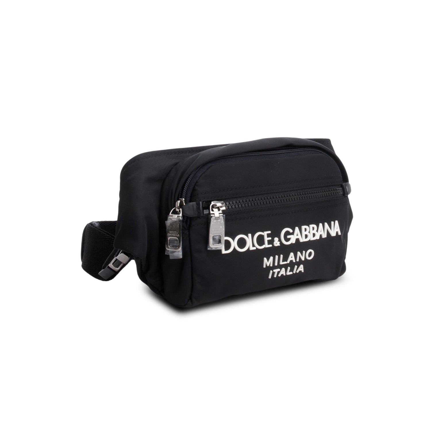 Dolce & Gabbana Black Nylon Logo Belt Bag w/ Authenticity Card