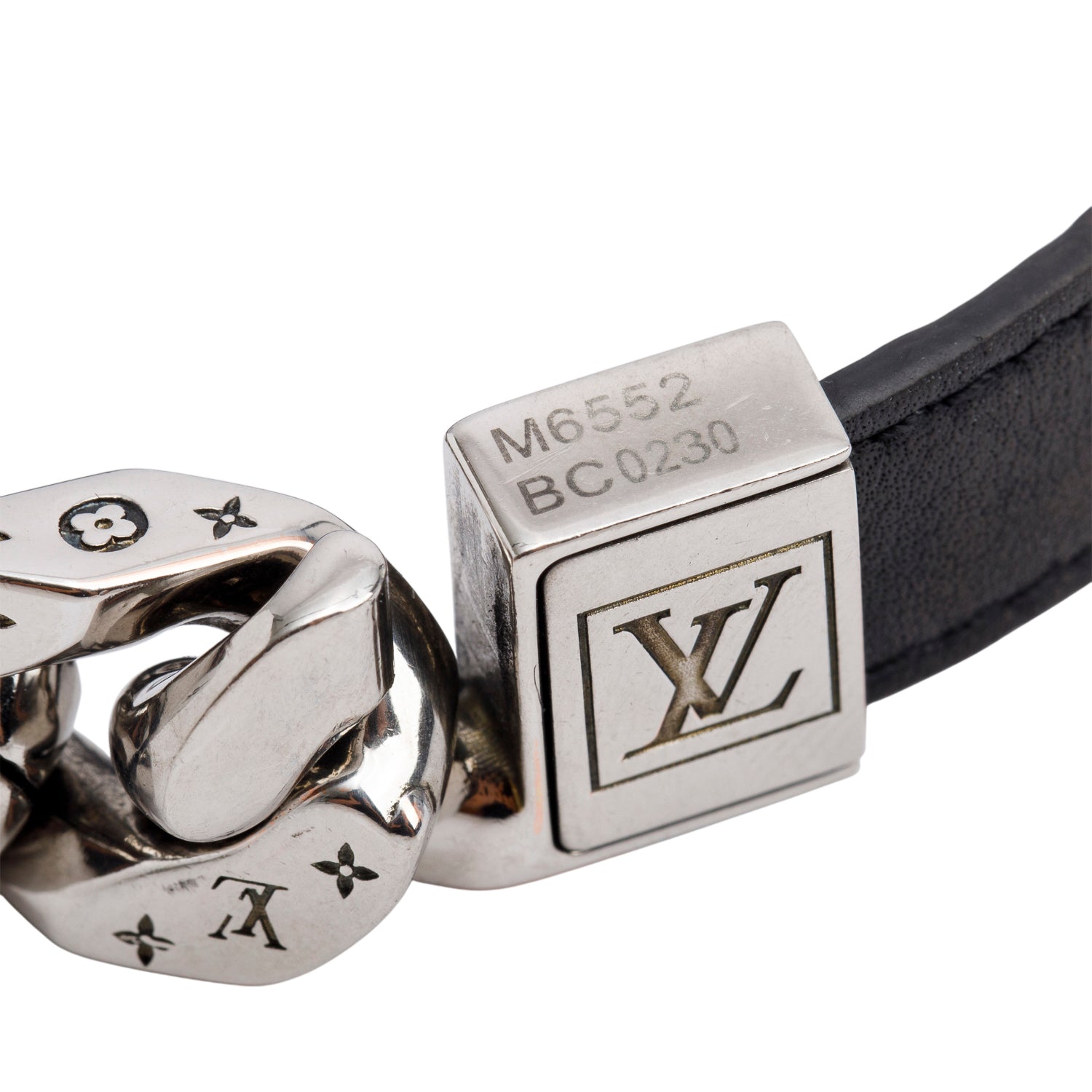 Louis Vuitton Monogram Eclipse Black Leather Monochain Reverso Link Wrap Bracelet