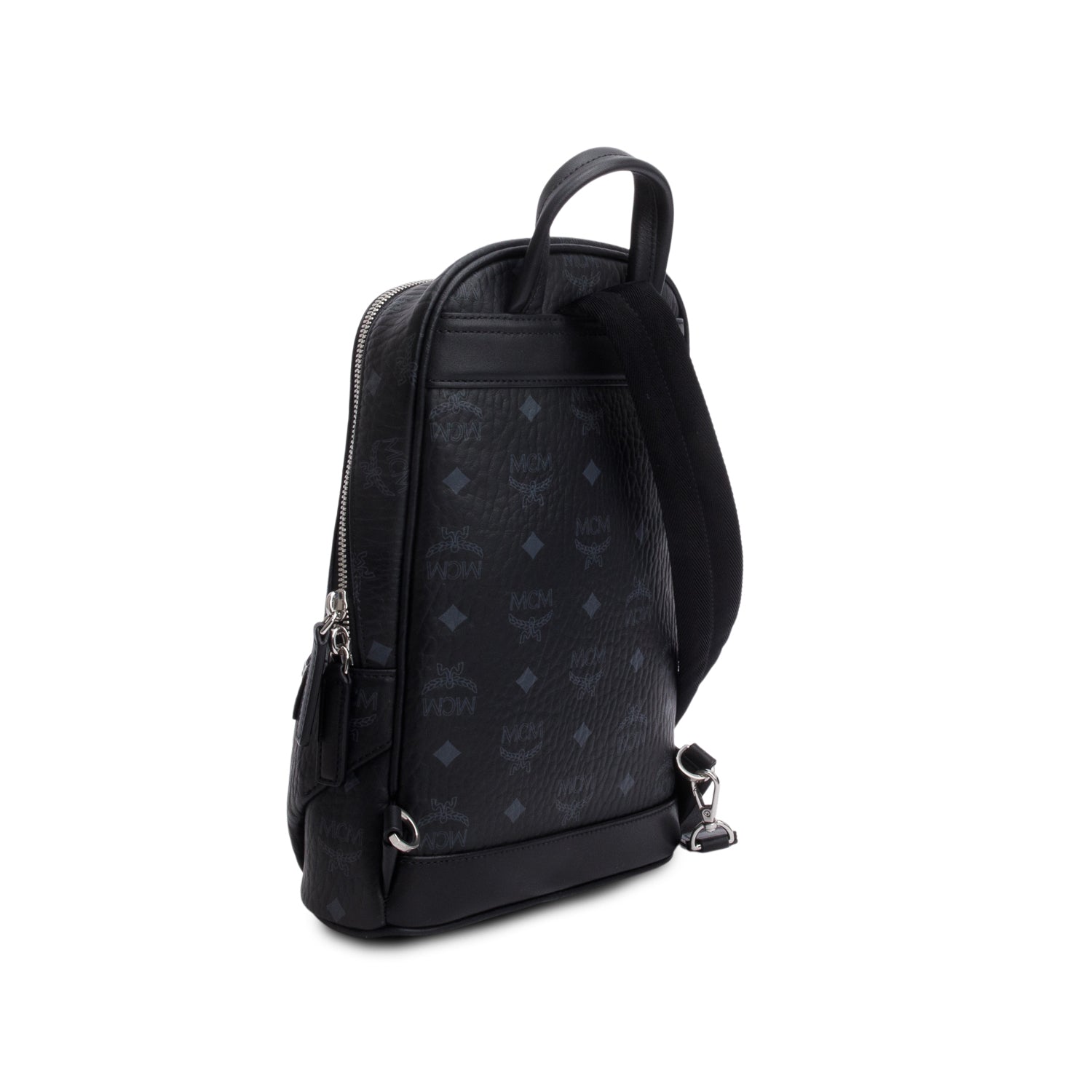 MCM Black Visetos Aren Slingback Bag