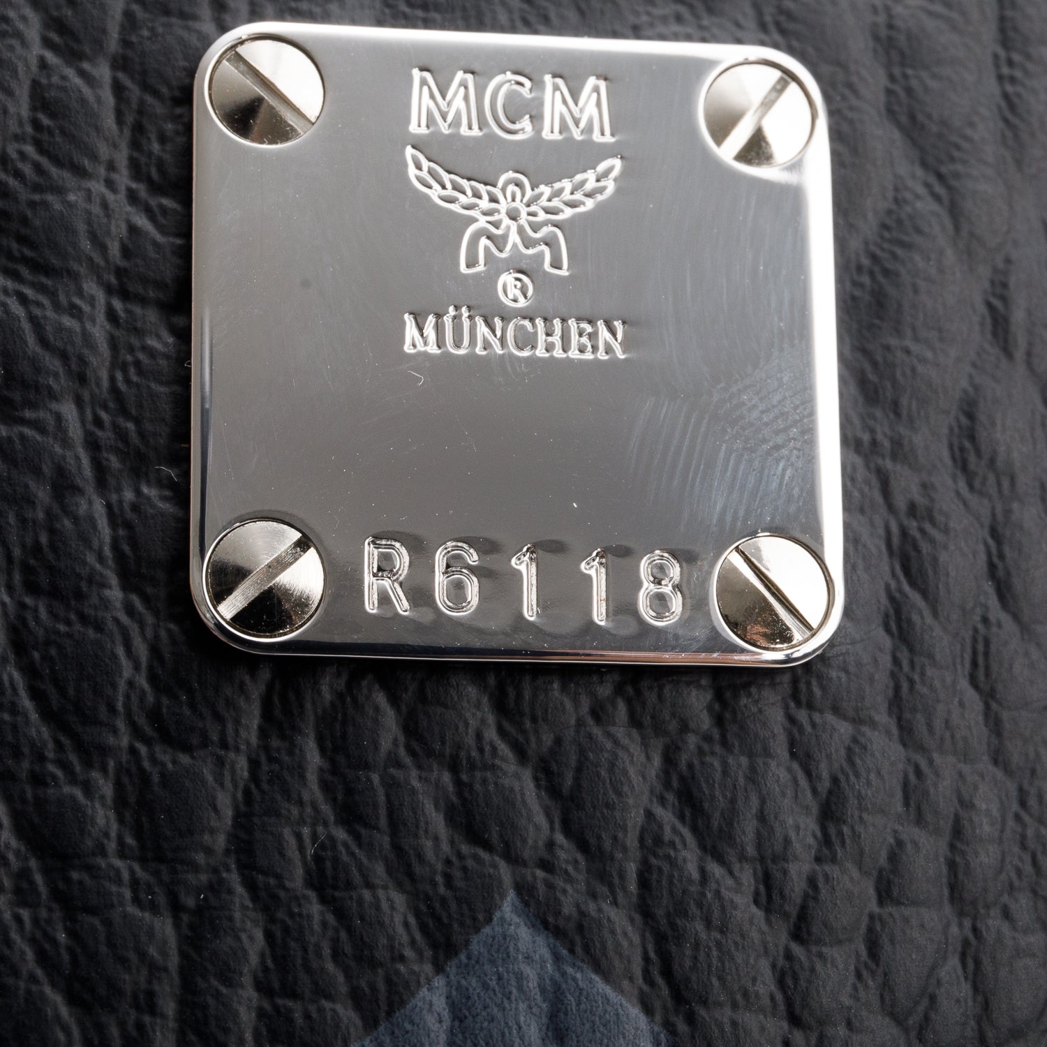 MCM Black Visetos Aren Slingback Bag