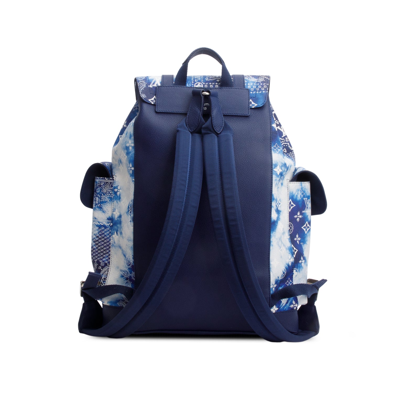 Louis Vuitton Blue Cowhide Monogram Bandana Christopher MM Backpack