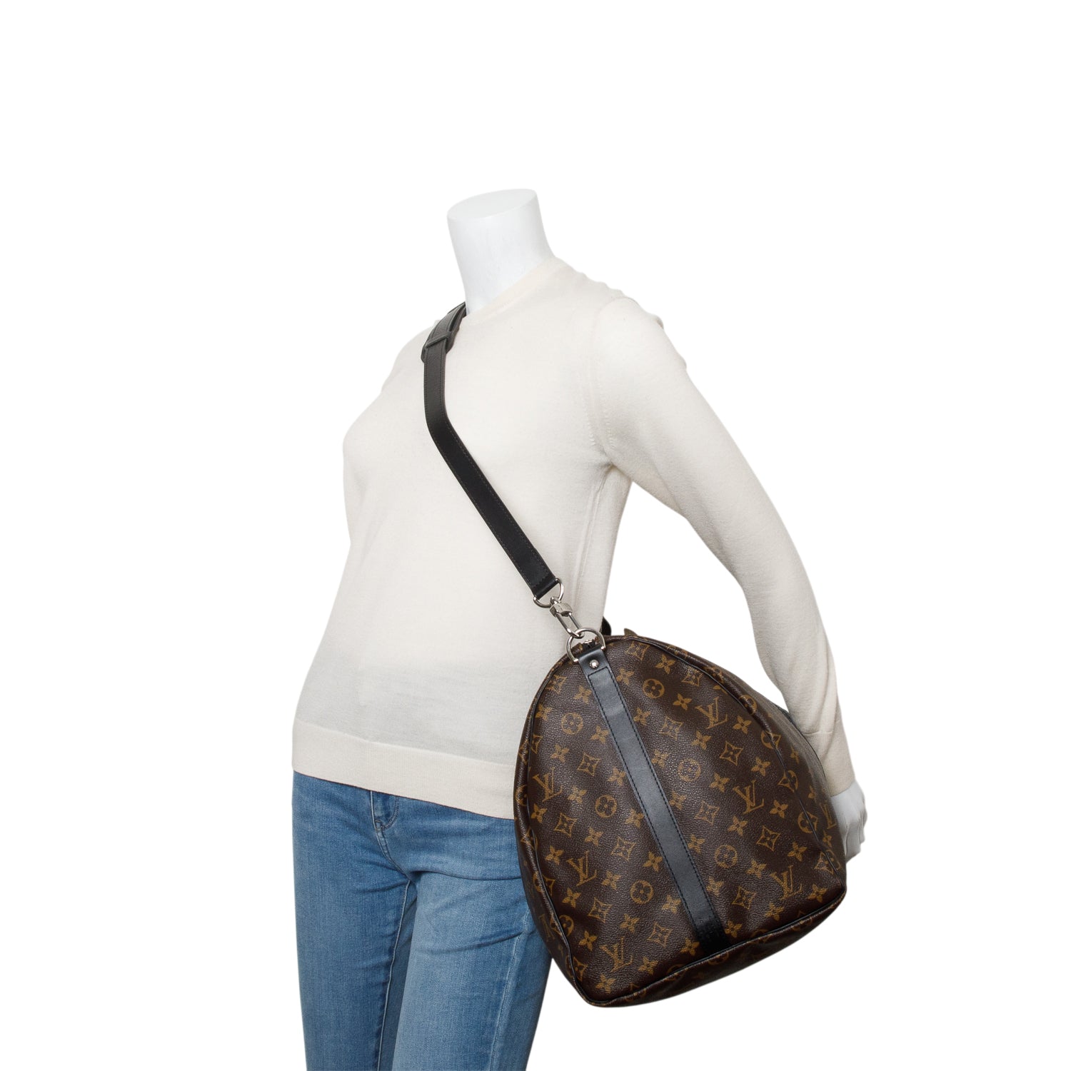 Louis Vuitton Monogram Macassar Keepall Bandouliere 55 w/ Strap