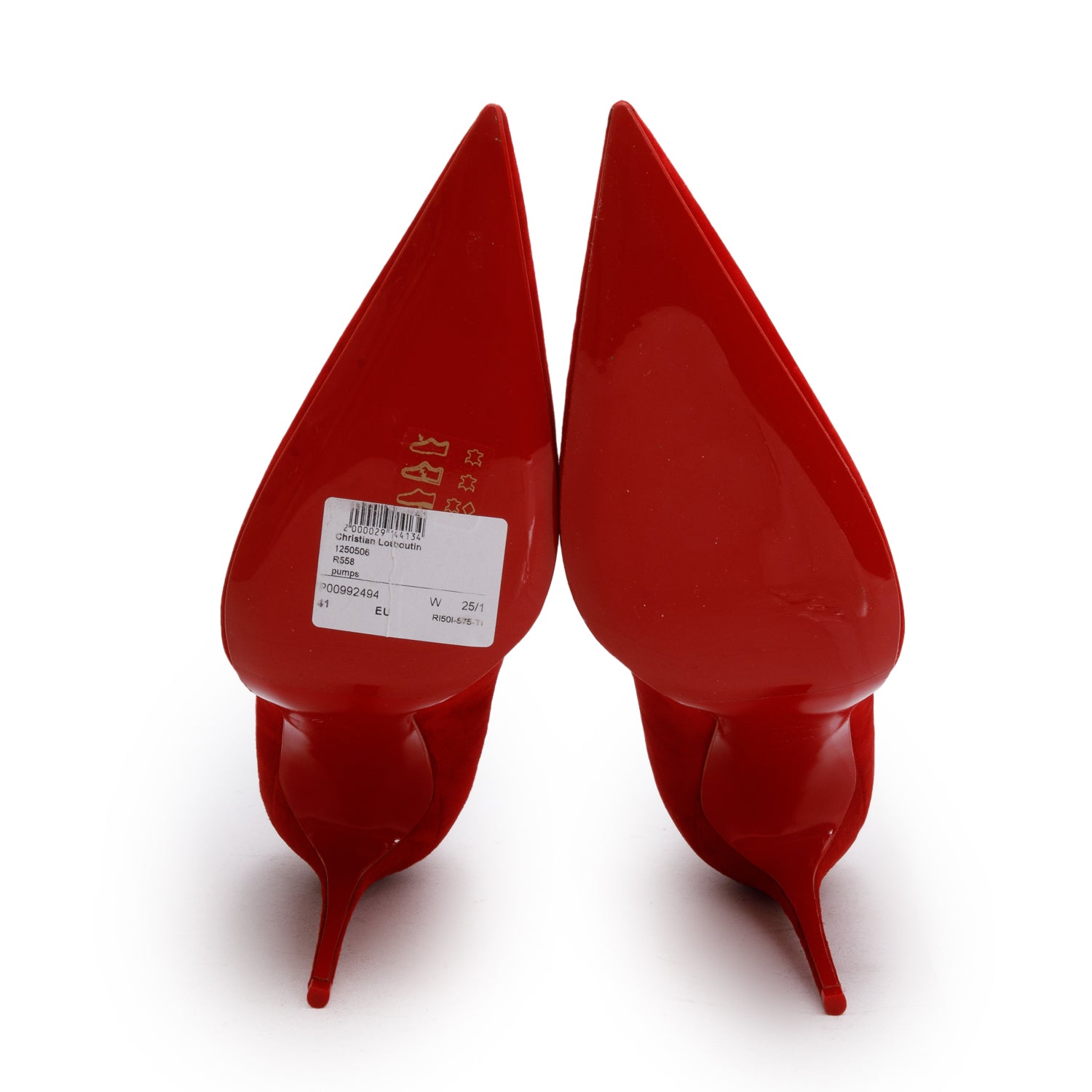 Christian Louboutin Red Velour Kate Max 100 Pumps, Size 41 w/ Box