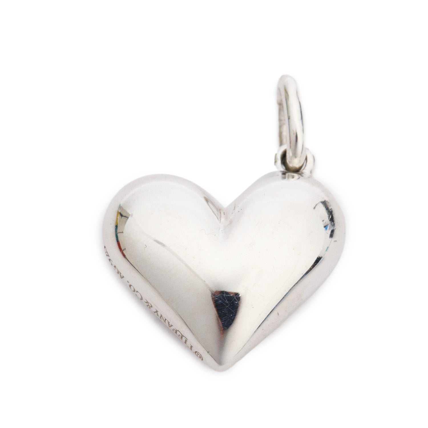 Tiffany & Co. Sterling Silver Pink Sapphire Etoile Heart Charm Pendant