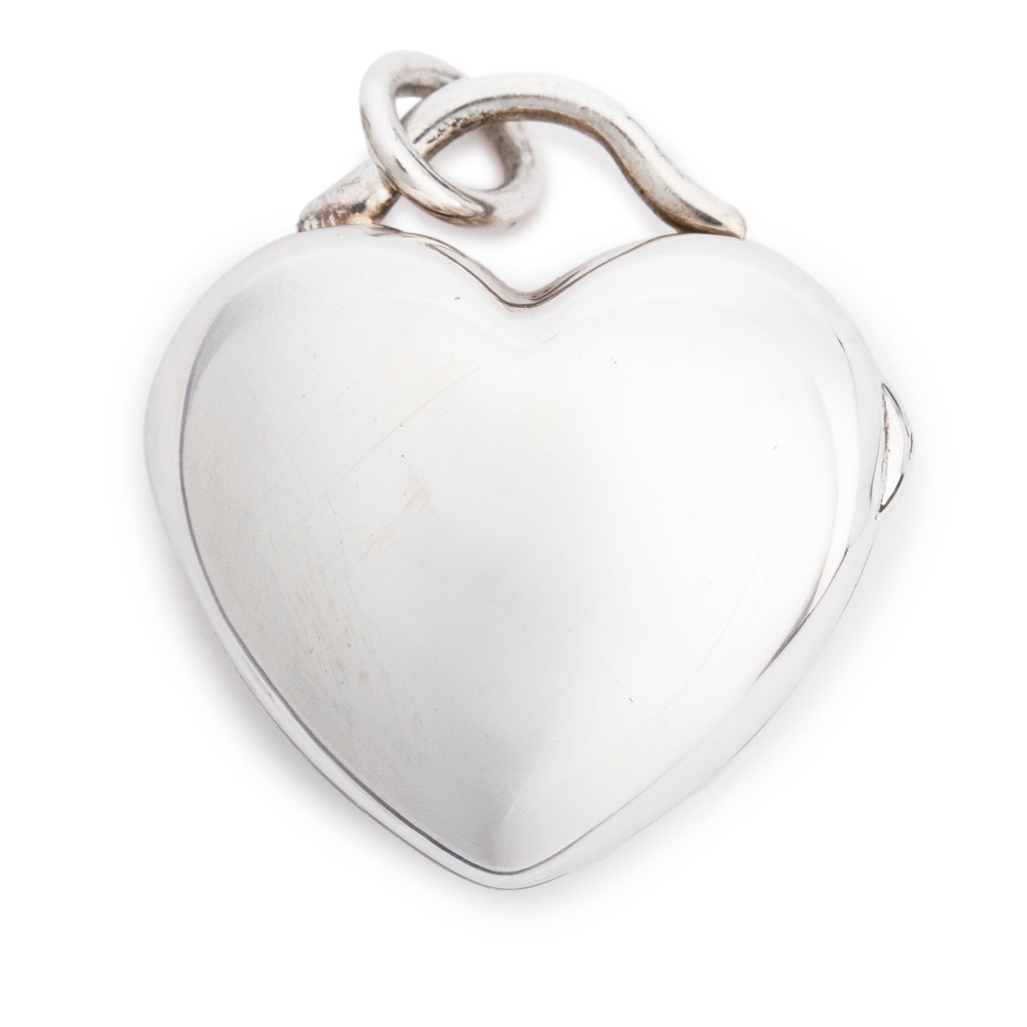 Tiffany & Co. Sterling Silver Puffed Heart Locket Charm Pendant