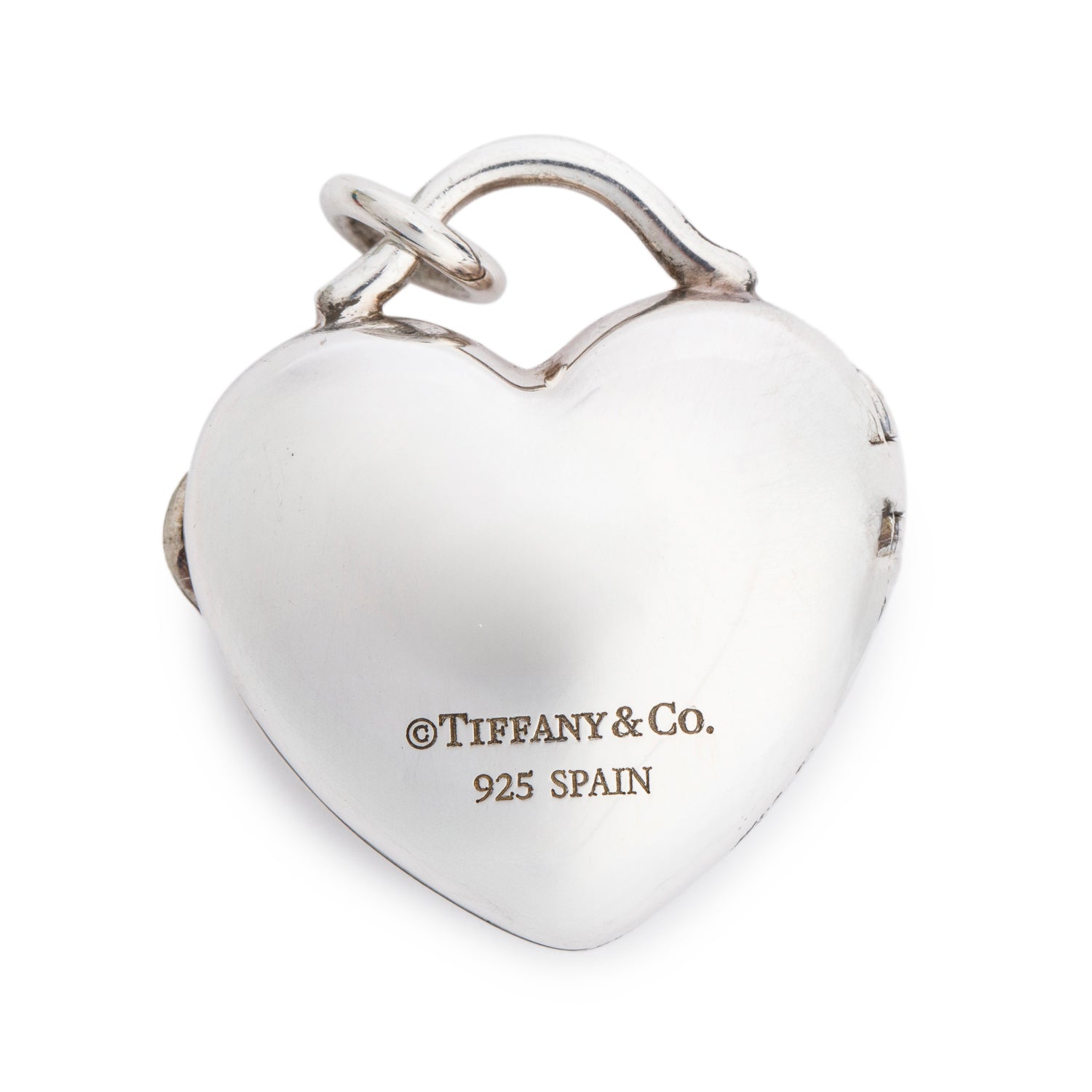 Tiffany & Co. Sterling Silver Puffed Heart Locket Charm Pendant