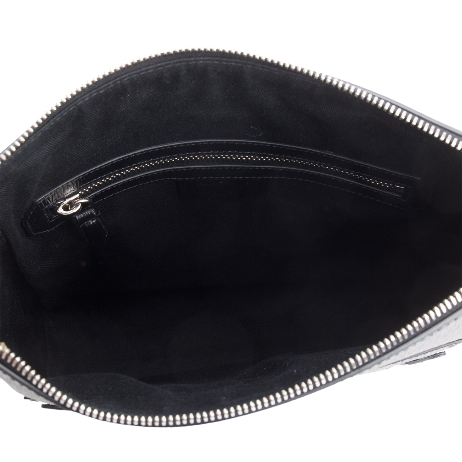 Ferragamo Black Hammered Calf Leather Gancini Messenger Bag