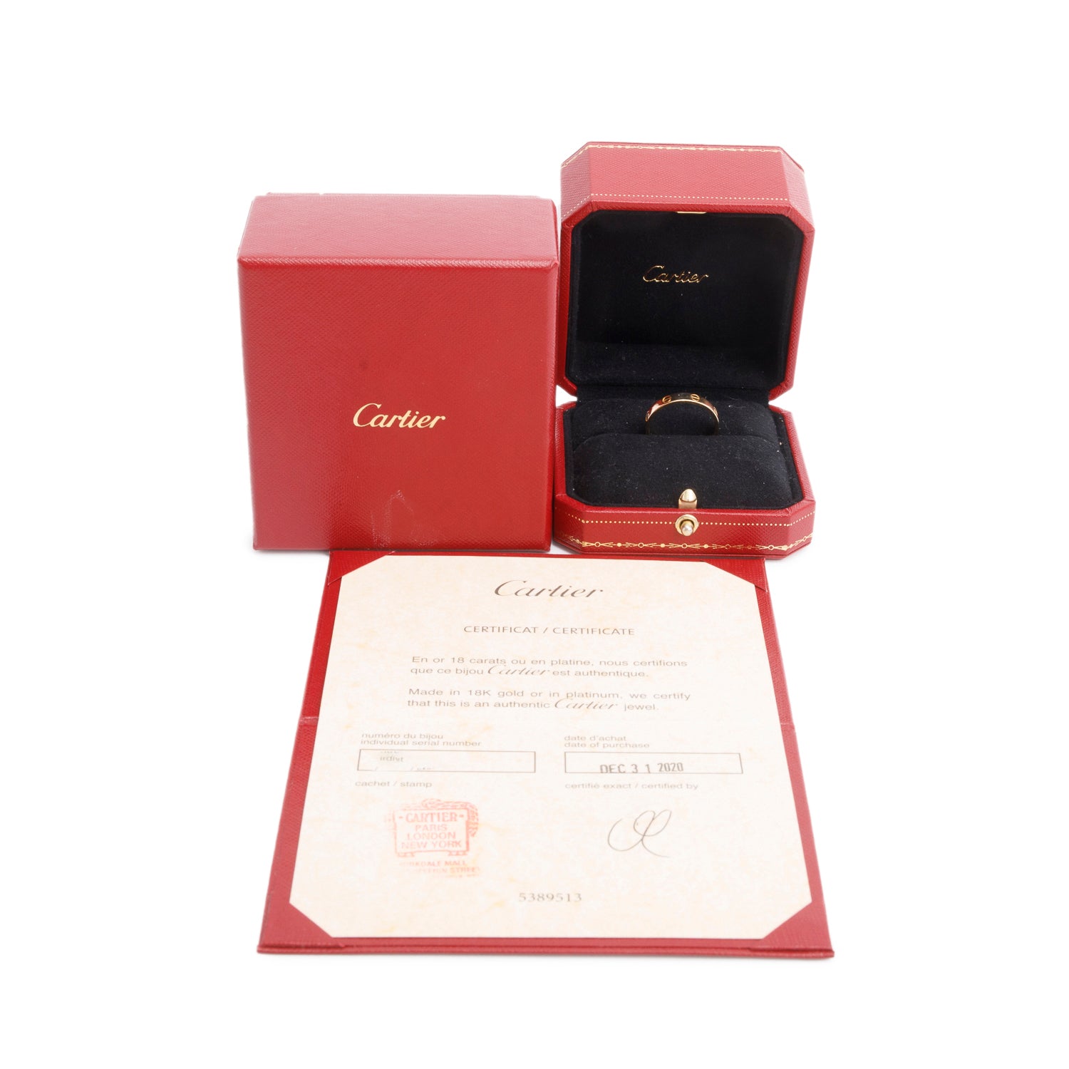 Cartier 18k Yellow Gold 3.6 mm Love Wedding Band Ring, Size 61 9.5 w/ Box & Certificate