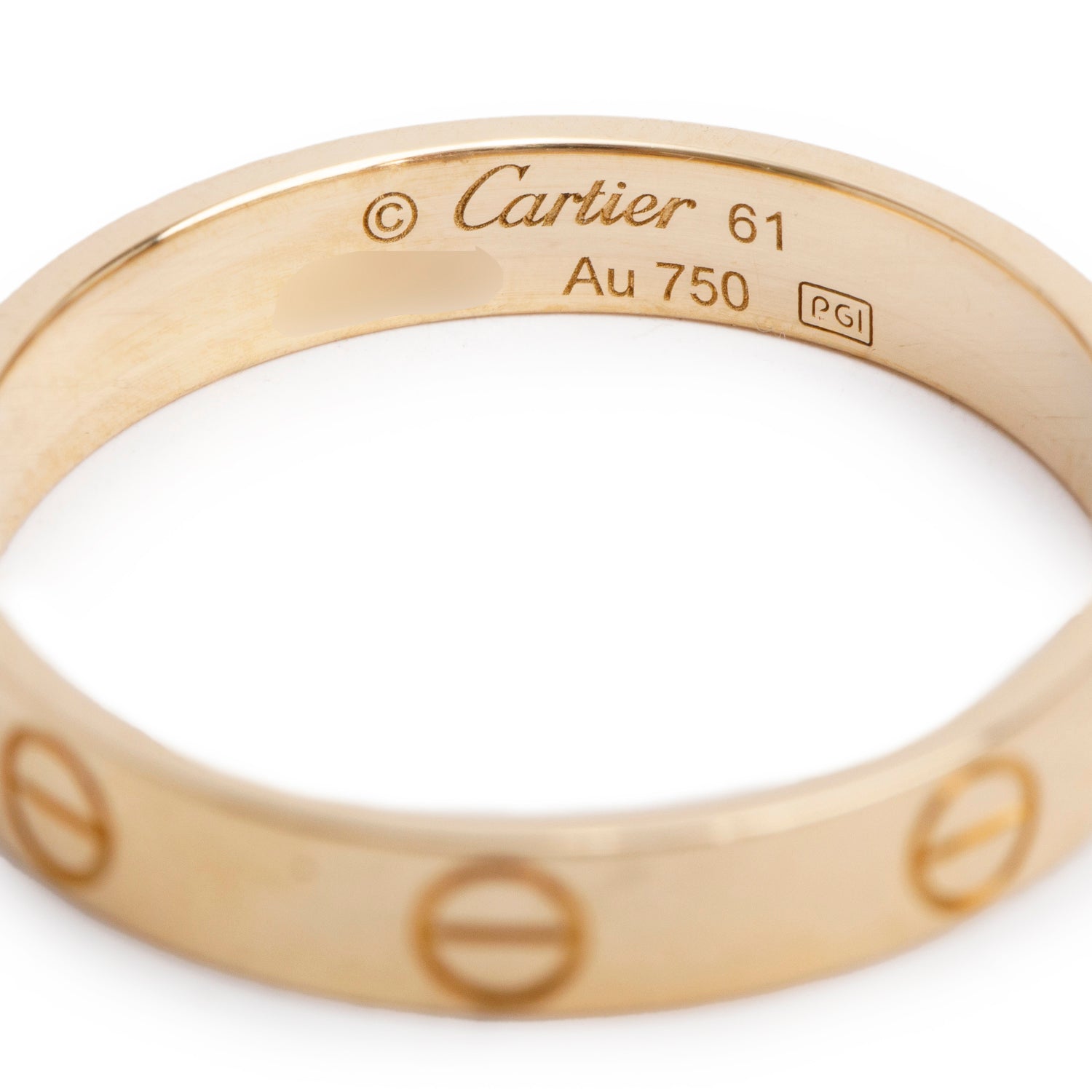 Cartier 18k Yellow Gold 3.6 mm Love Wedding Band Ring, Size 61 9.5 w/ Box & Certificate