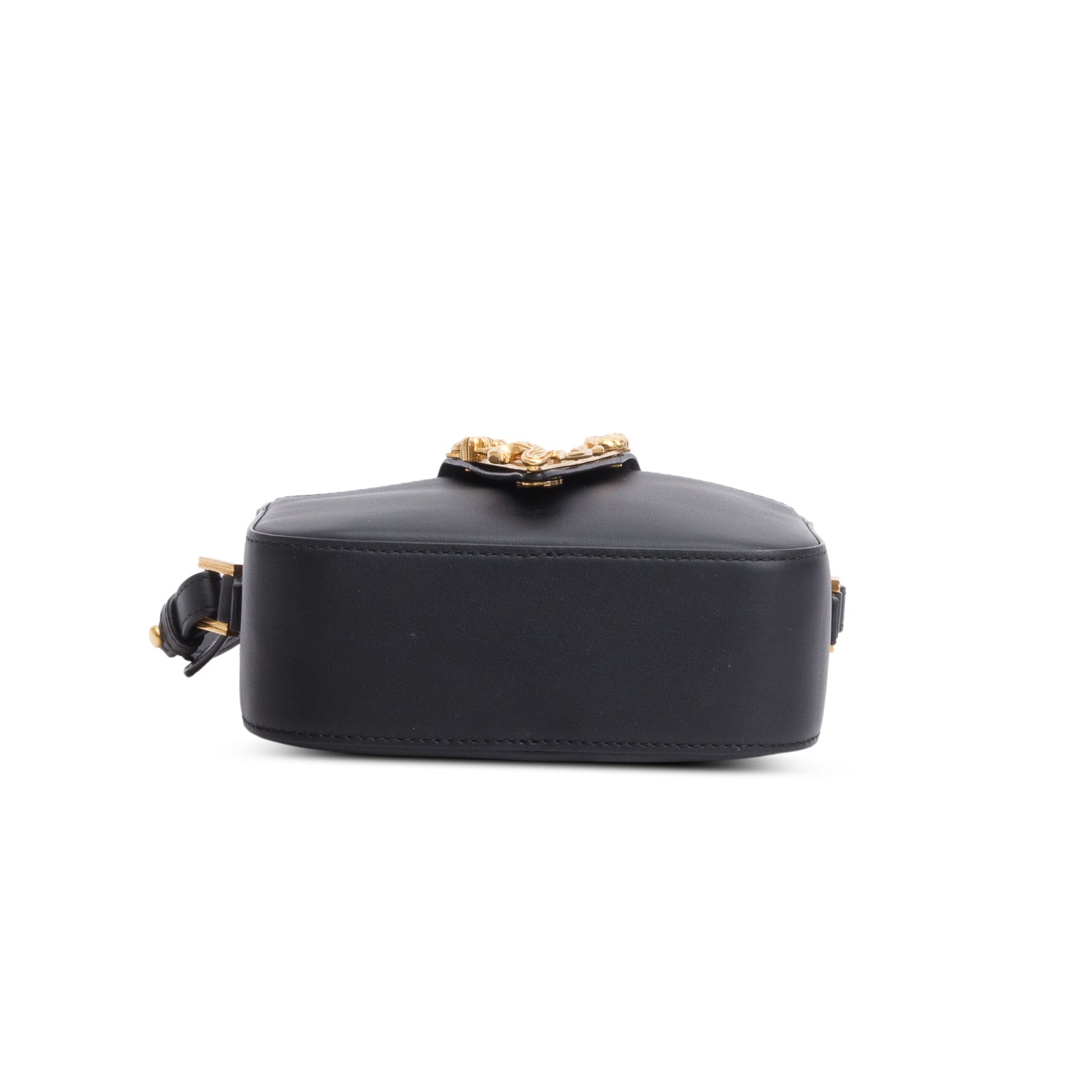 Versace Black Calfskin Leather Virtus Camera Bag