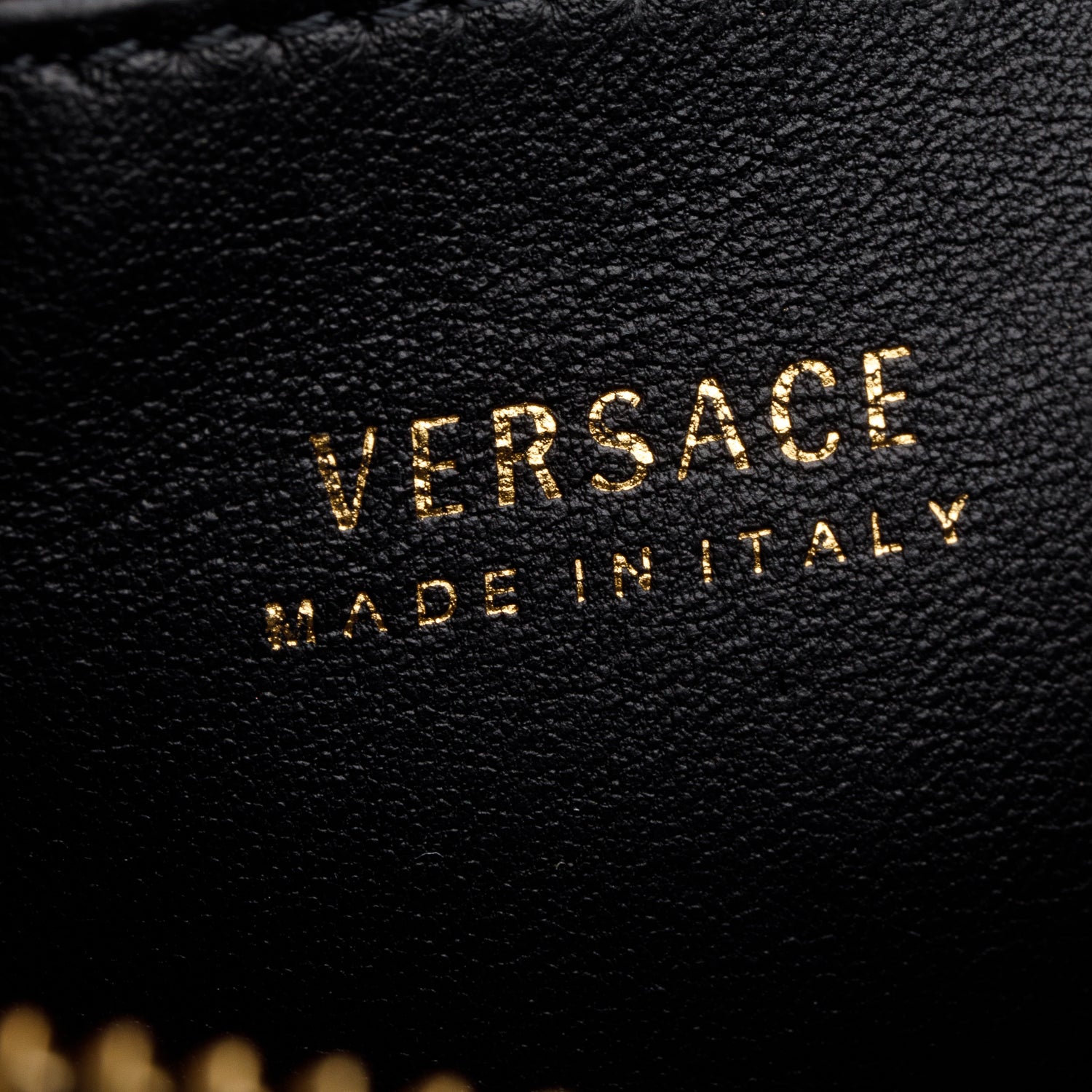 Versace Black Calfskin Leather Virtus Camera Bag