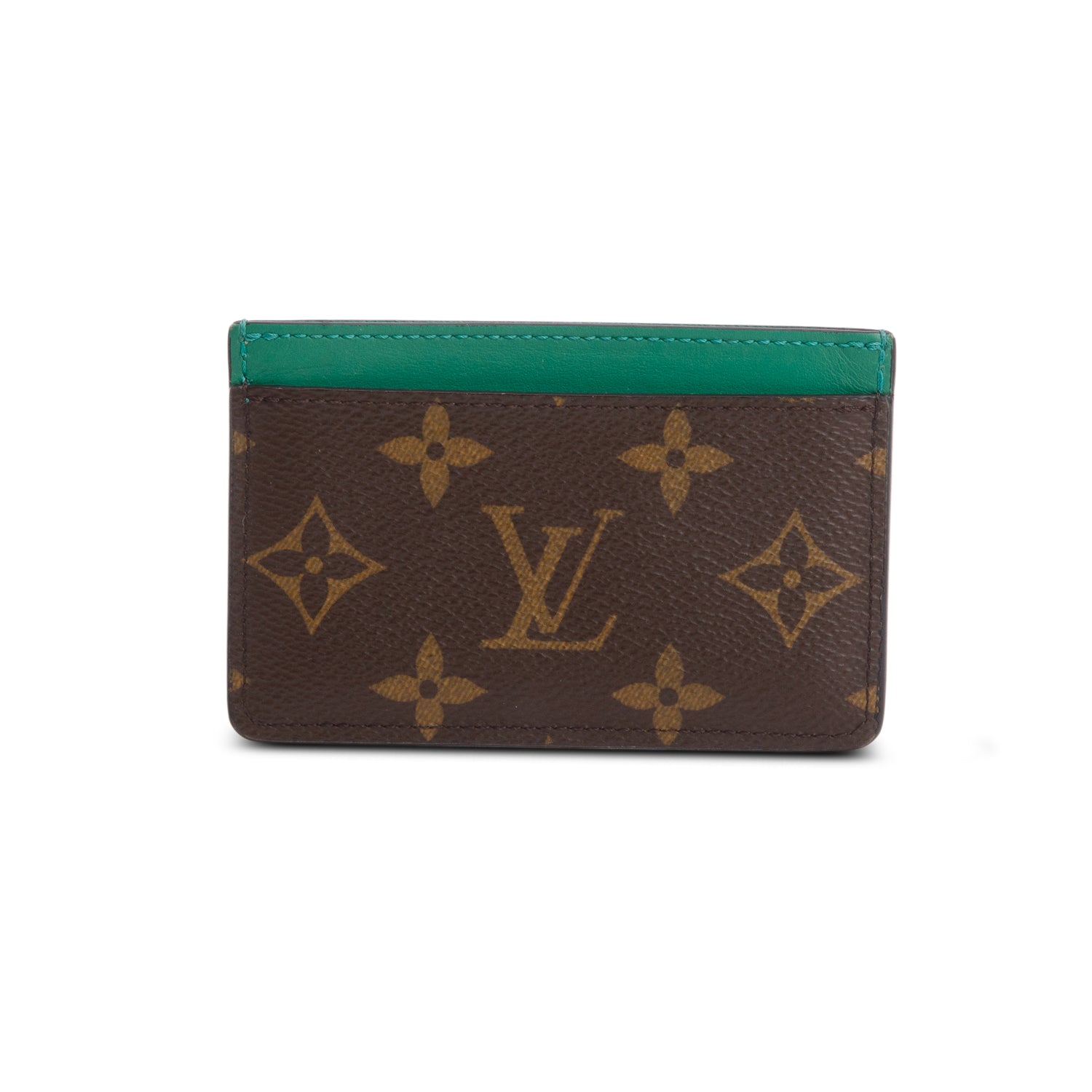Louis Vuitton Monogram Green Leather Card Holder