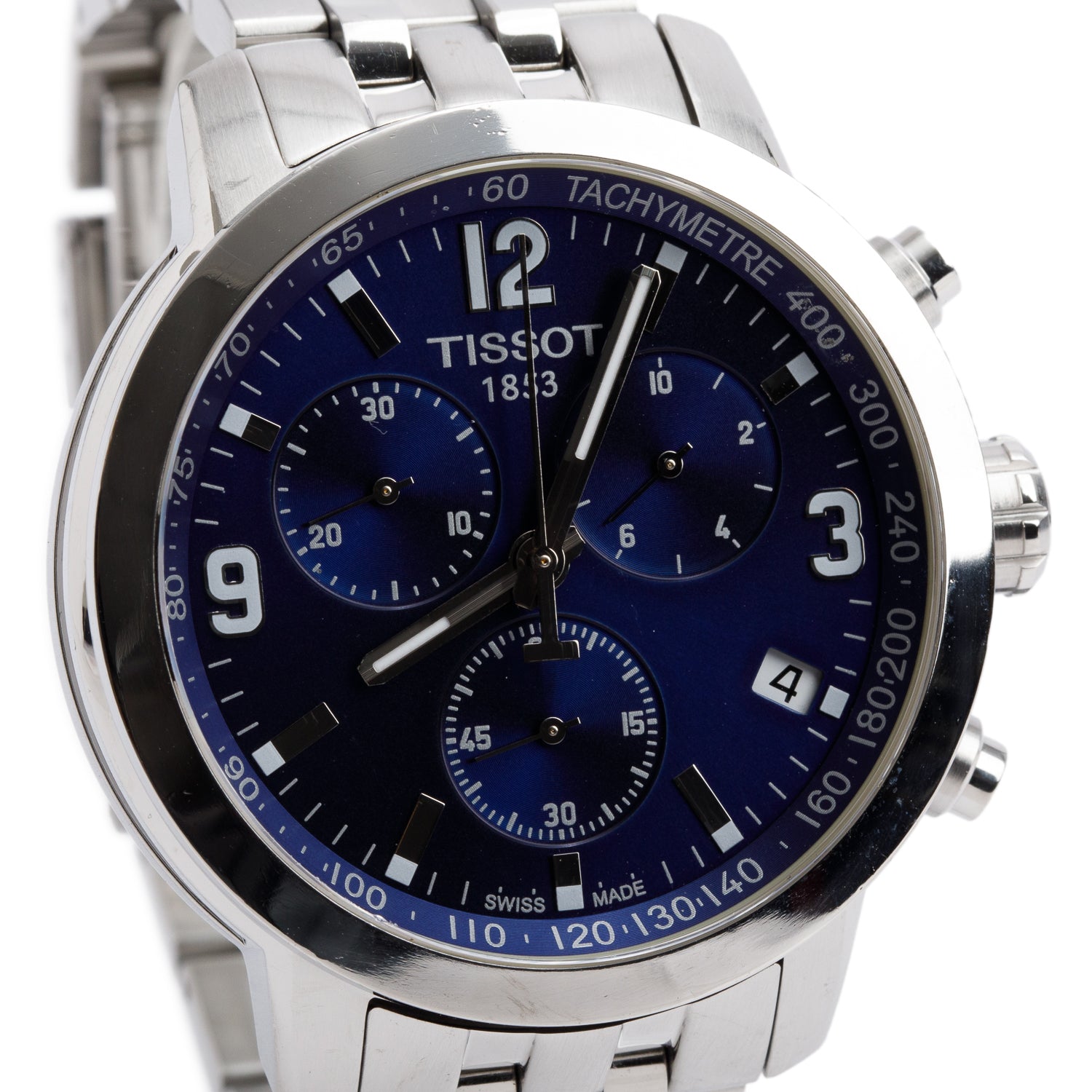 Tissot Stainless Steel PRC 200 42 MM Chronograph Quartz Watch Blue Dial