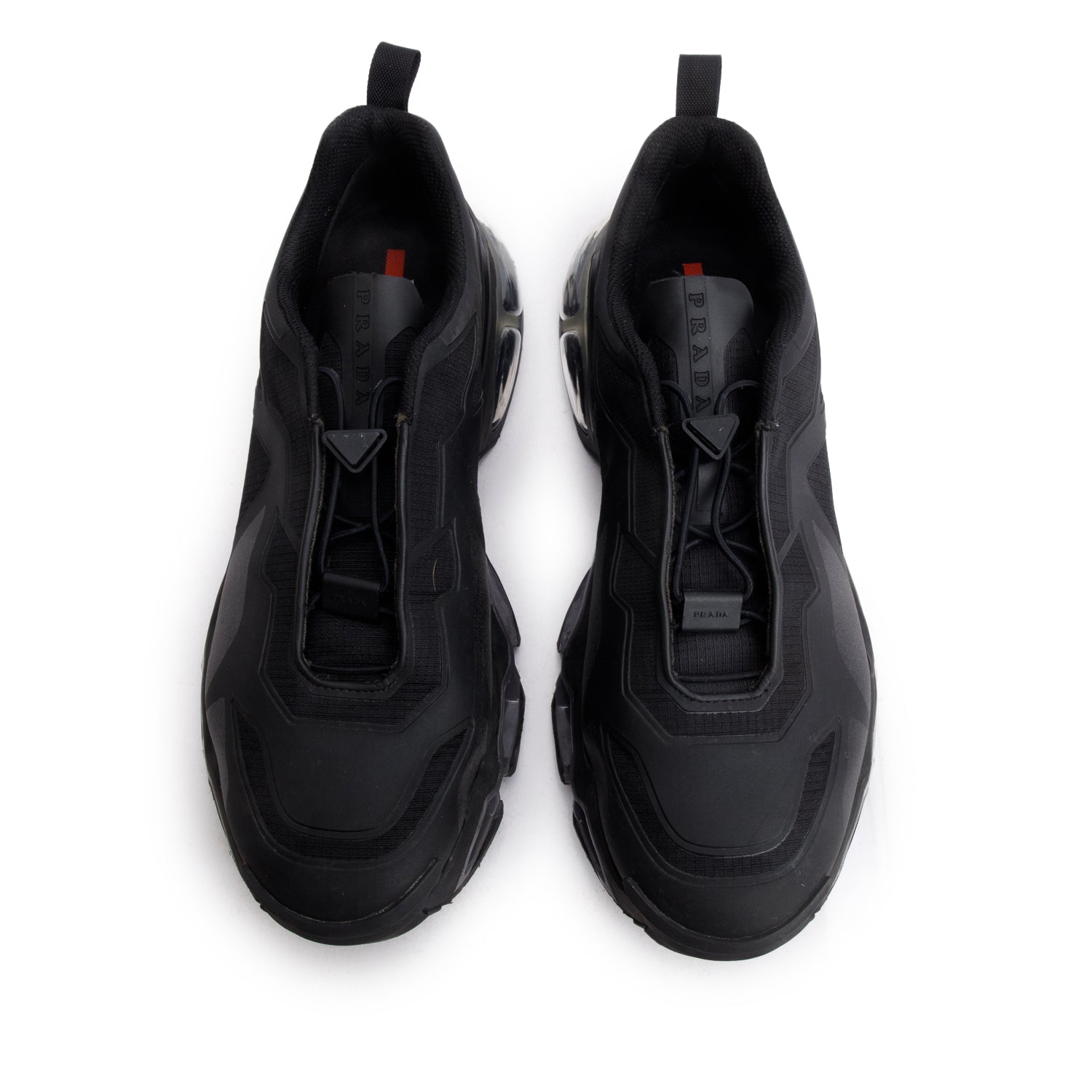 Prada Black Rubber Collision Cross Low Top Sneakers, Men's Size 10 w/ Box