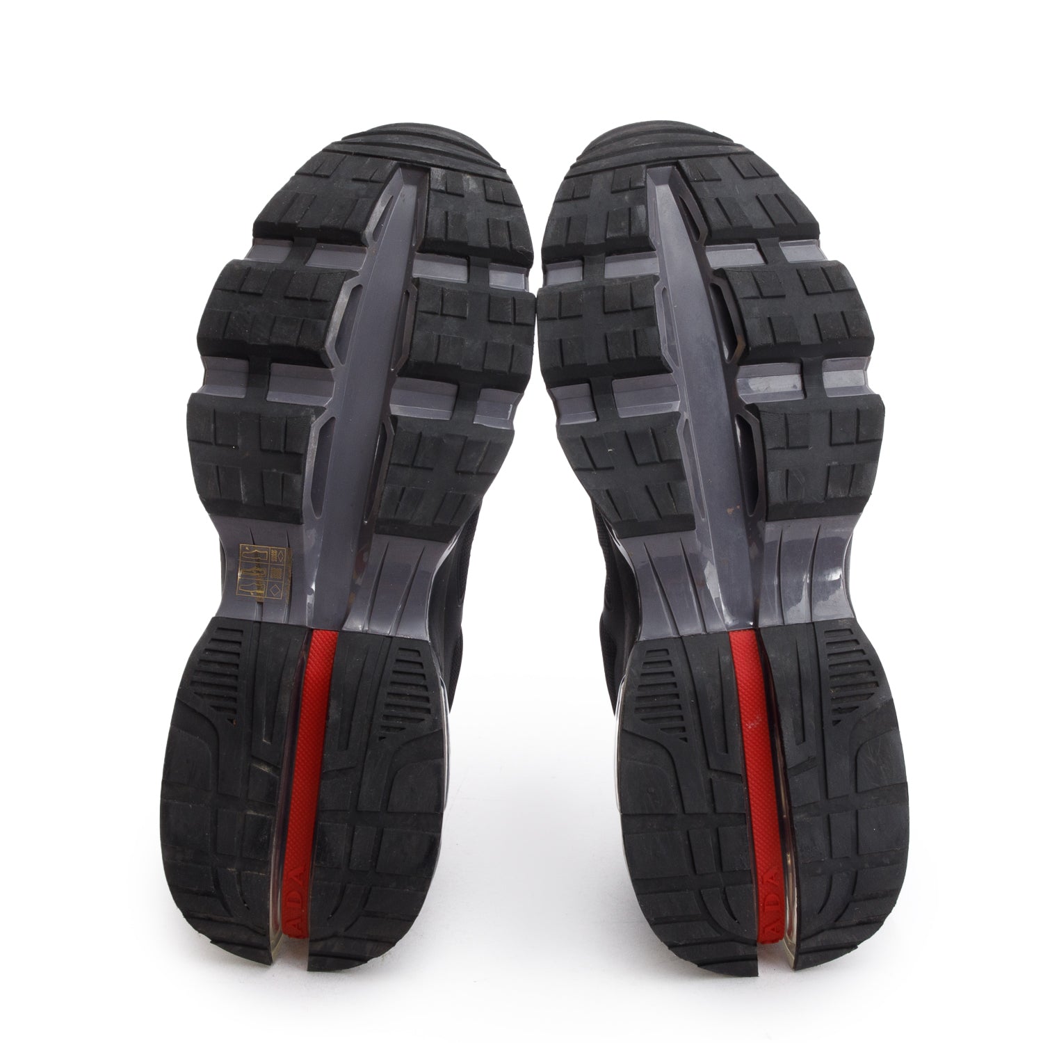 Prada Black Rubber Collision Cross Low Top Sneakers, Men's Size 10 w/ Box