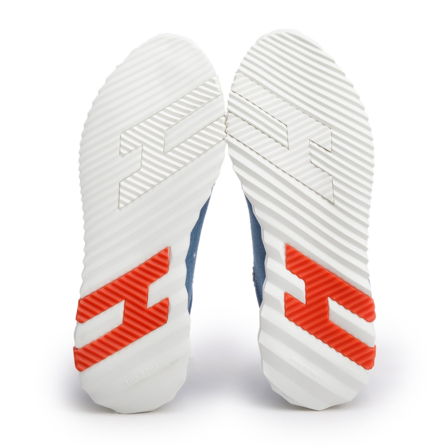 Hermes Blue Denim White Calfskin Bouncing Sneakers, Size 37