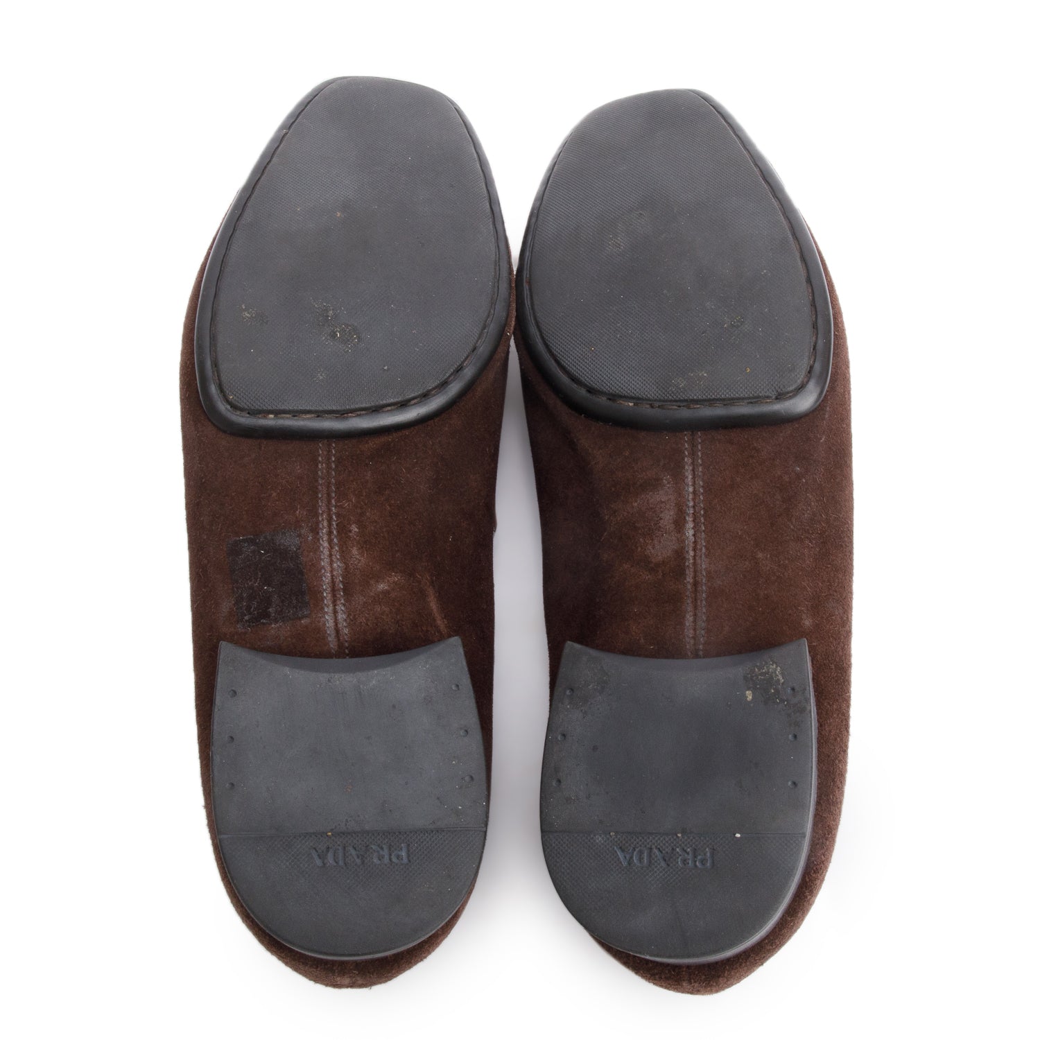 Prada Brown Suede Penny Loafers, Men's Size 7.5