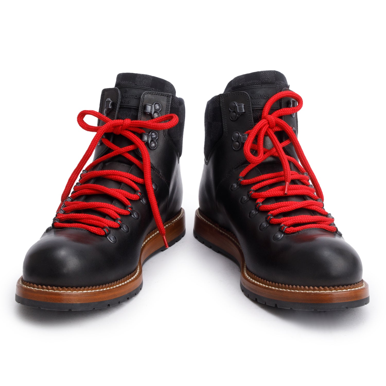 Louis Vuitton Black Leather Hiking Boots, Men's Size 10