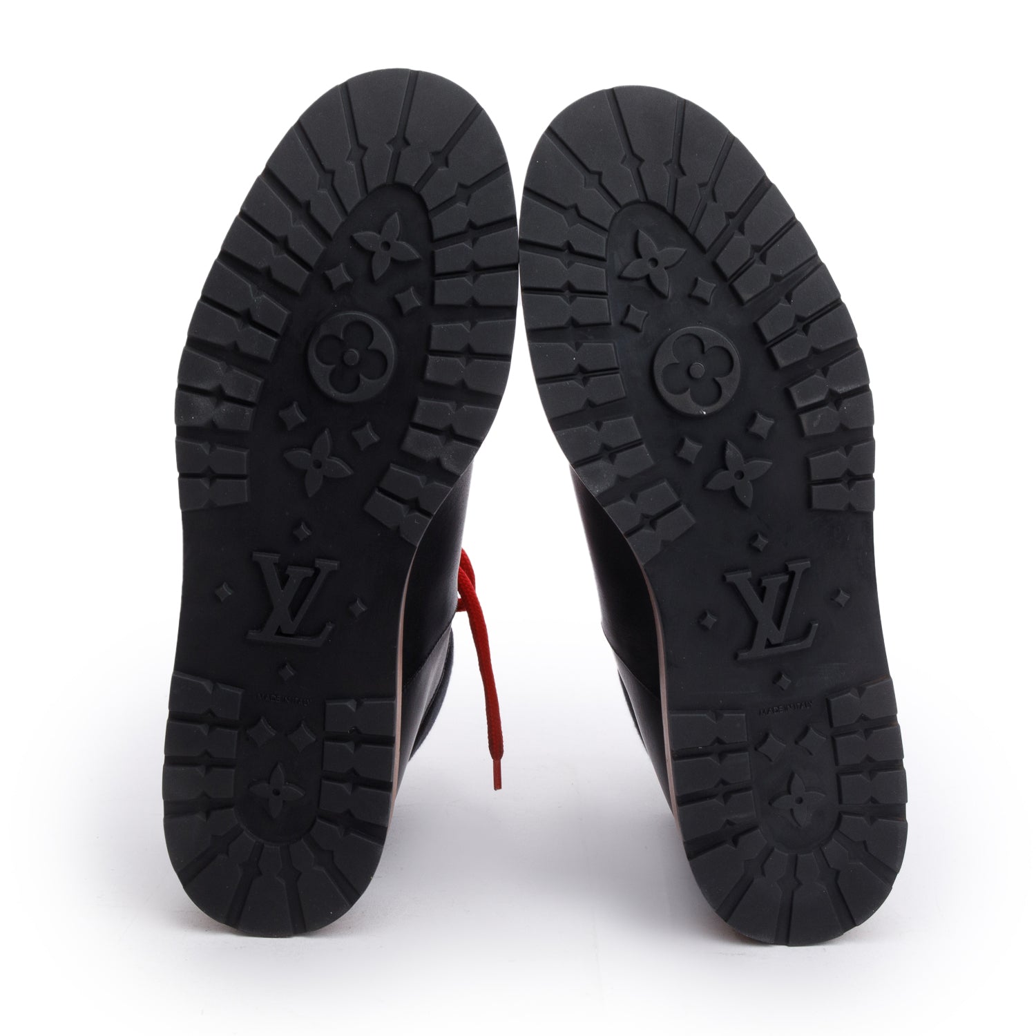 Louis Vuitton Black Leather Hiking Boots, Men's Size 10