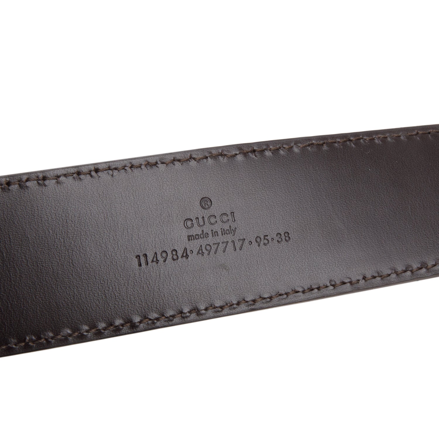 Gucci Brown Guccisima Embossed Leather Signature Interlocking G Belt 95 38