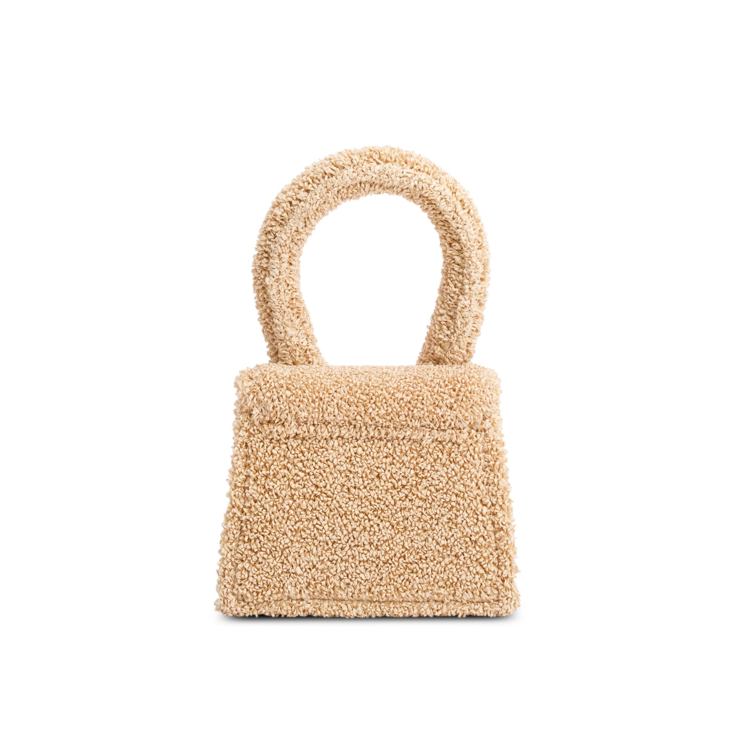 Jacquemus Brown Raffia Mini Signature Le Chiquito Handle Bag w/ Strap