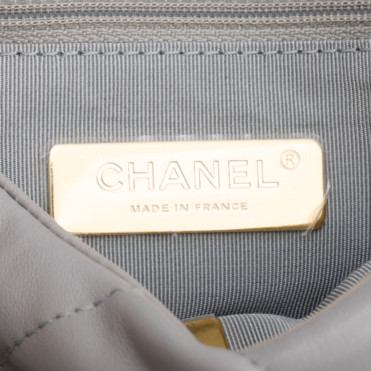 Chanel Grey Lambskin Leather Medium 19 Flap Bag w/ Box