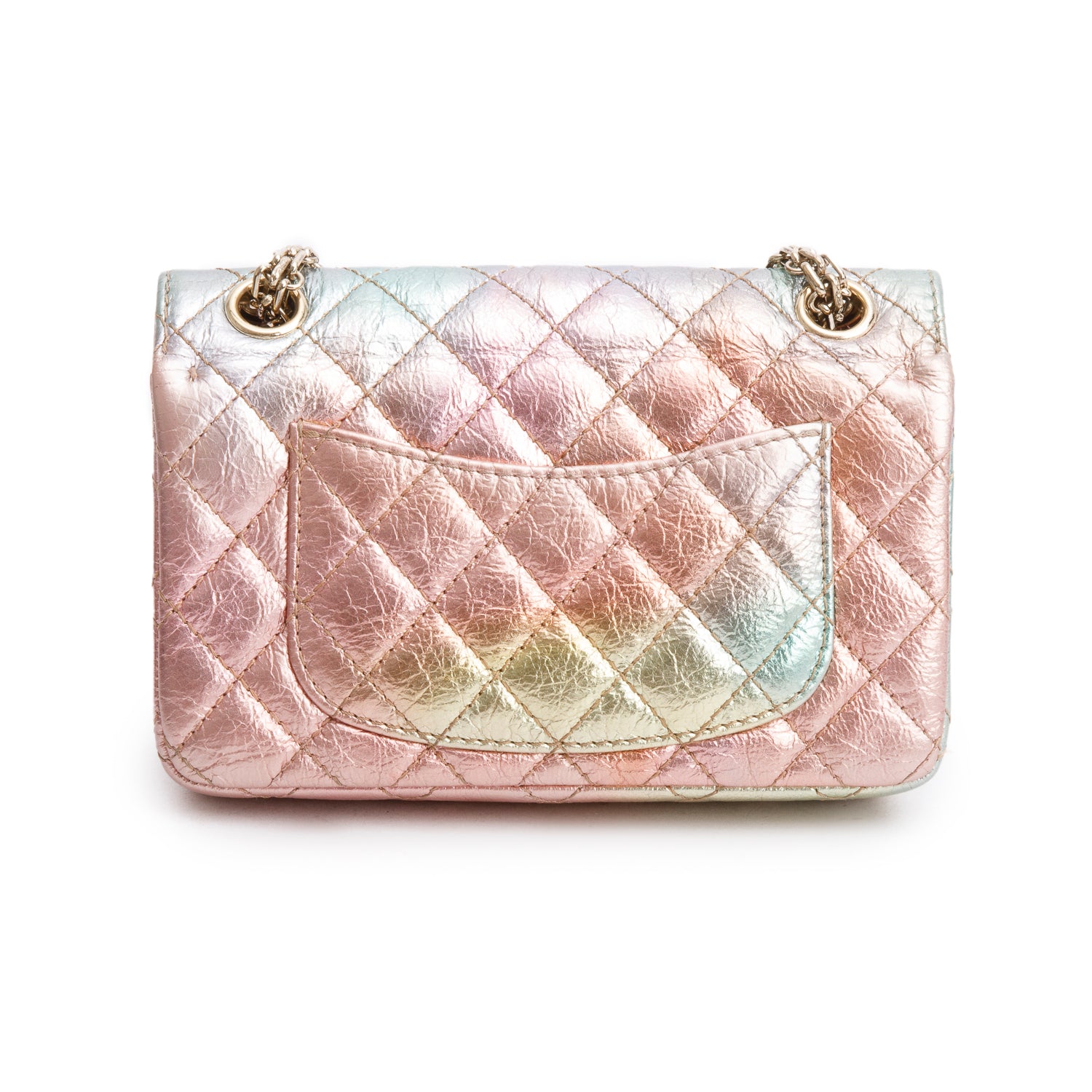 Chanel 2020 Multicolor Metallic Goatskin Quilted 2.55 Reissue Mini Flap w/ Box & Authenticity Card