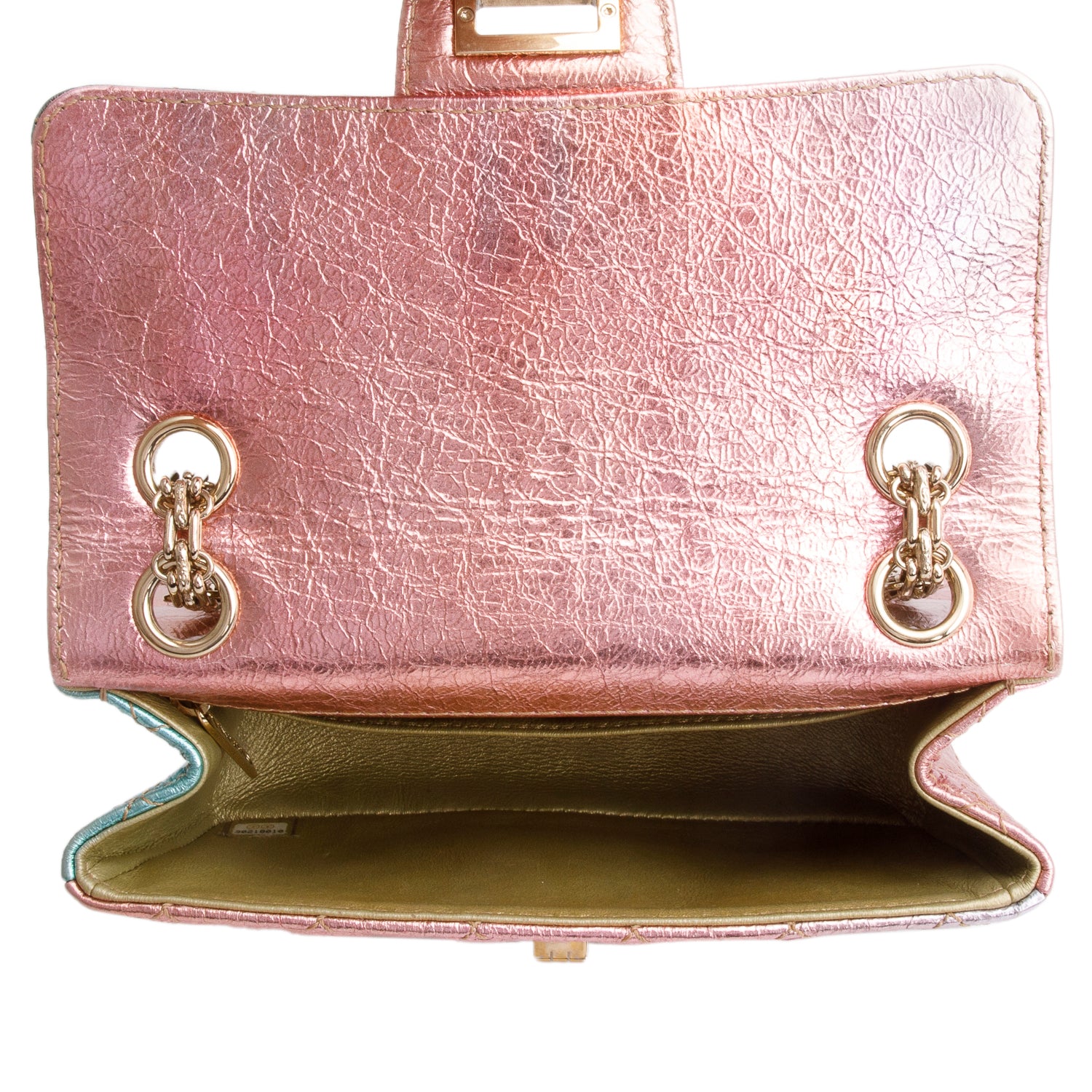 Chanel 2020 Multicolor Metallic Goatskin Quilted 2.55 Reissue Mini Flap w/ Box & Authenticity Card