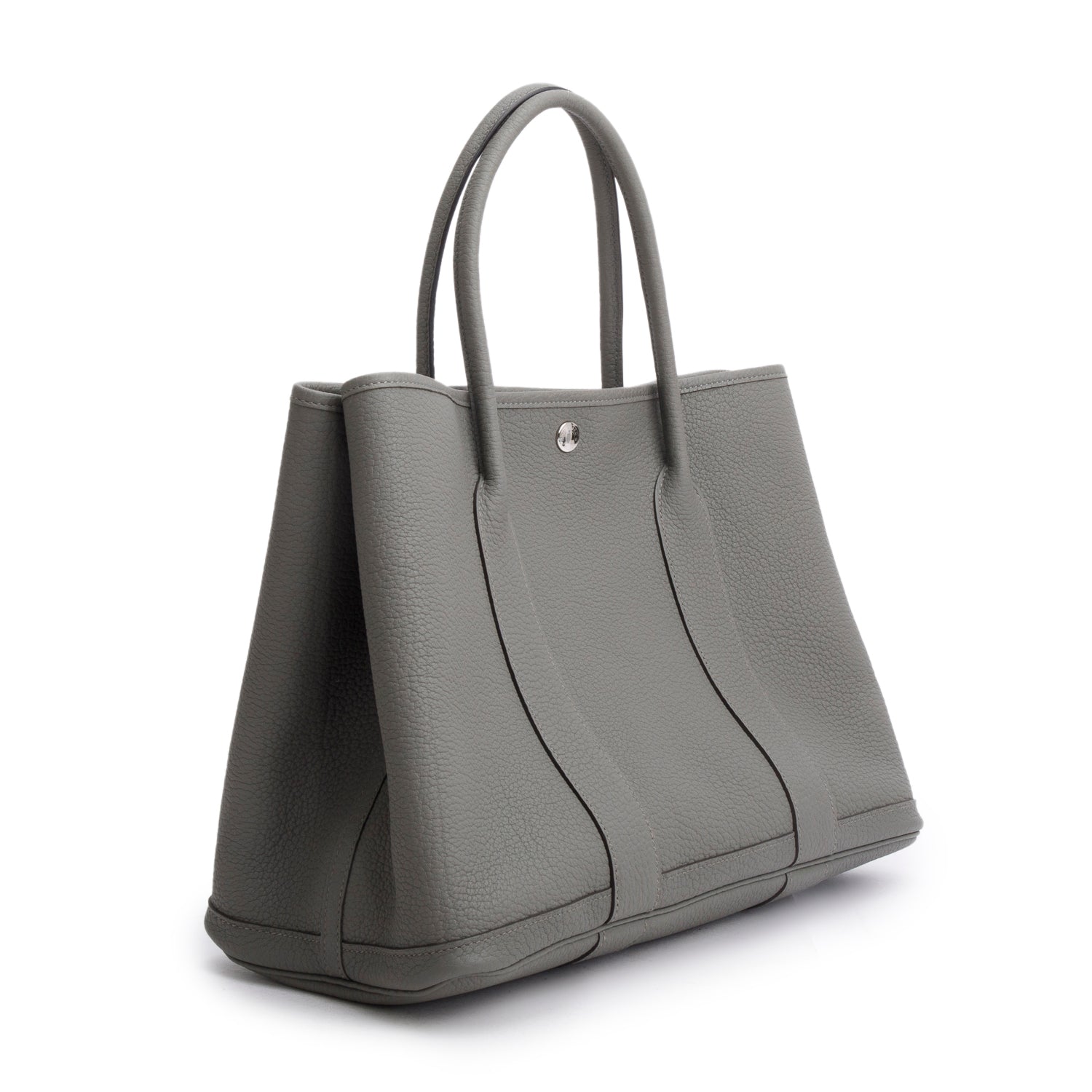 Hermes 2022 Gris Meyer Negonda Leather Garden Party 36 w/ Box