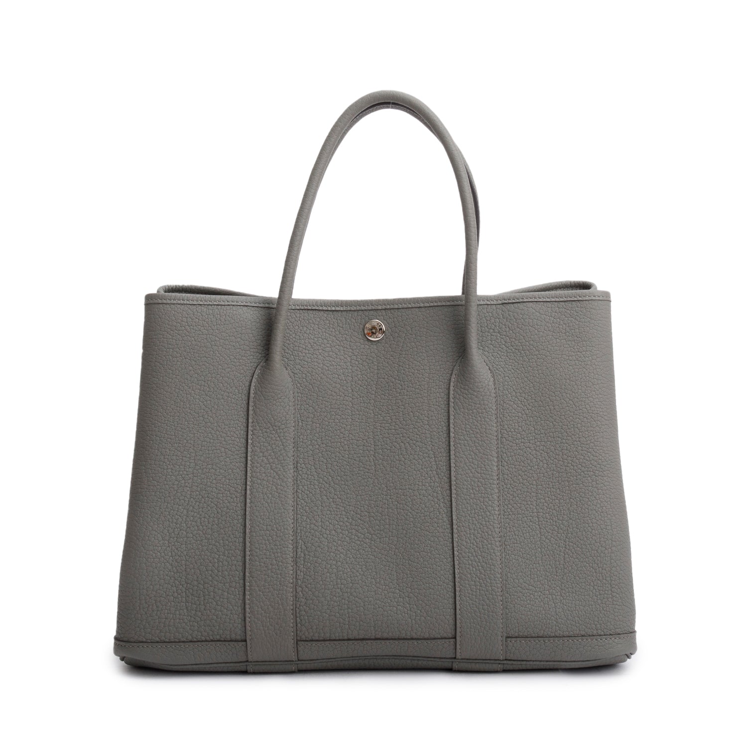 Hermes 2022 Gris Meyer Negonda Leather Garden Party 36 w/ Box